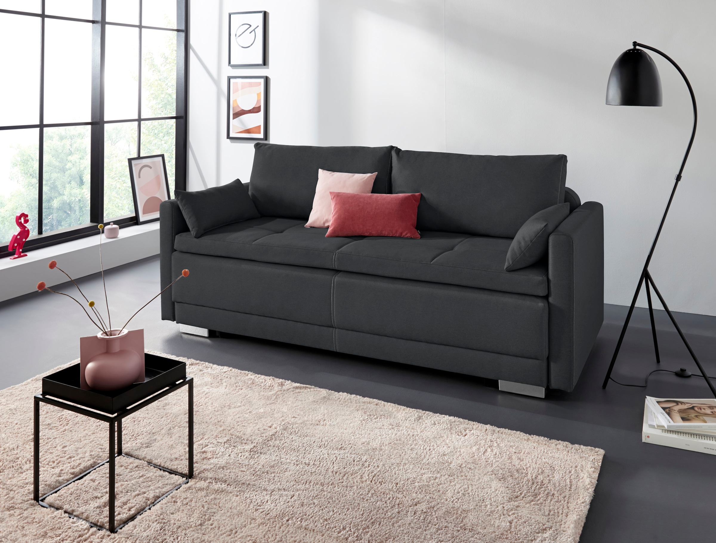 OTTO home Schlafsofa "Berlin" mit Boxspringaufbau, Bettfunktion & Bettkaste günstig online kaufen