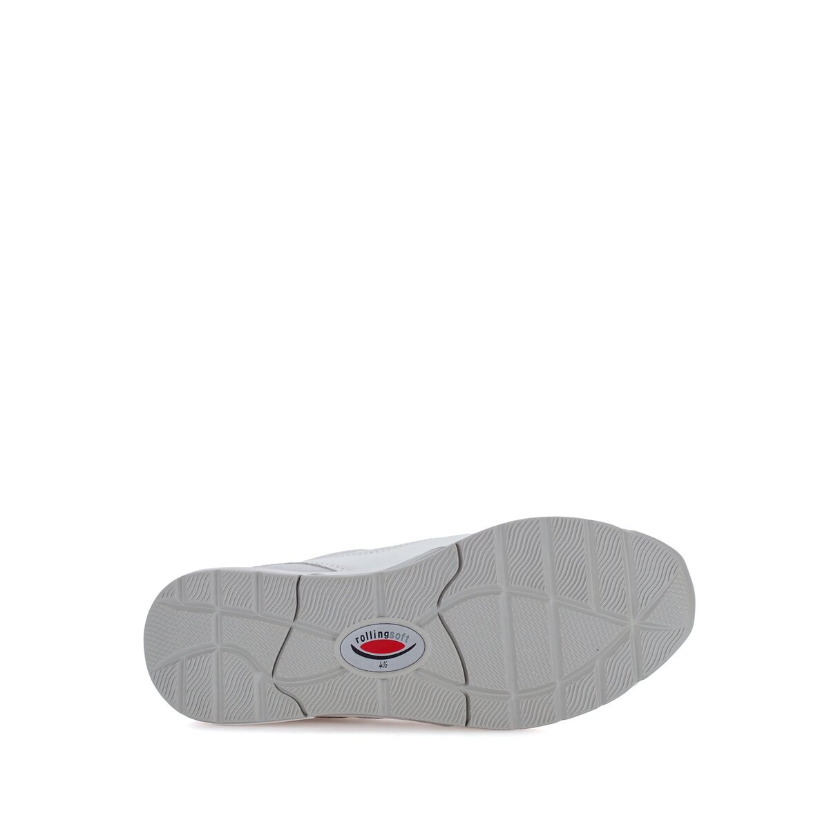 Plateausneaker ROLLINGSOFT, Herren, Gr. 38, weiß, silberfarben, Textil, Veloursleder, Schuhe Plateausneaker, Freizeitschuh, Halbschuh, Schnürschuh mit Kontrastbesatz, G-Weite 3