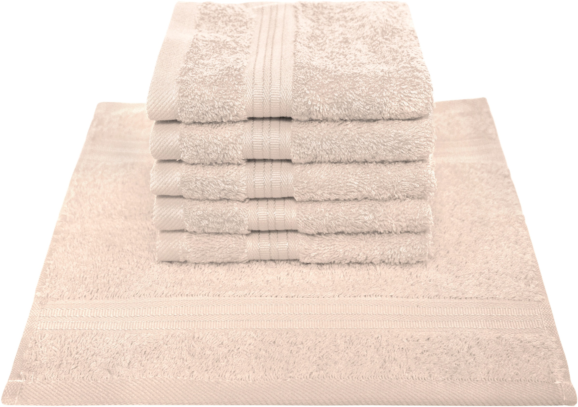 Seiftuch DYCKHOFF, B:30cm L:30cm, beige, Frottier, Waschlappen, "Siena", mit Bordüre