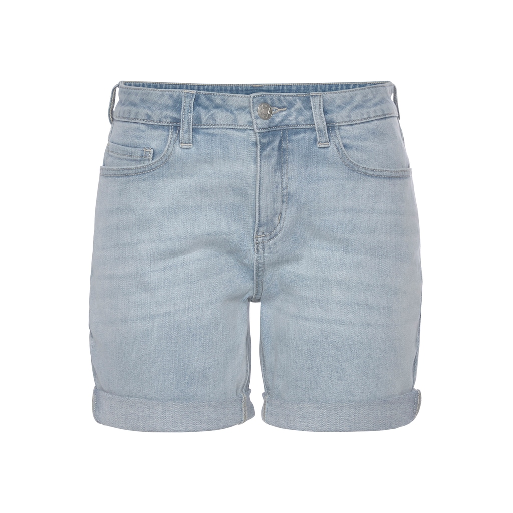 Vivance Jeansshorts, mit dezenter Waschung, Bermudas zum Krempeln, kurze Hose mit Stretch