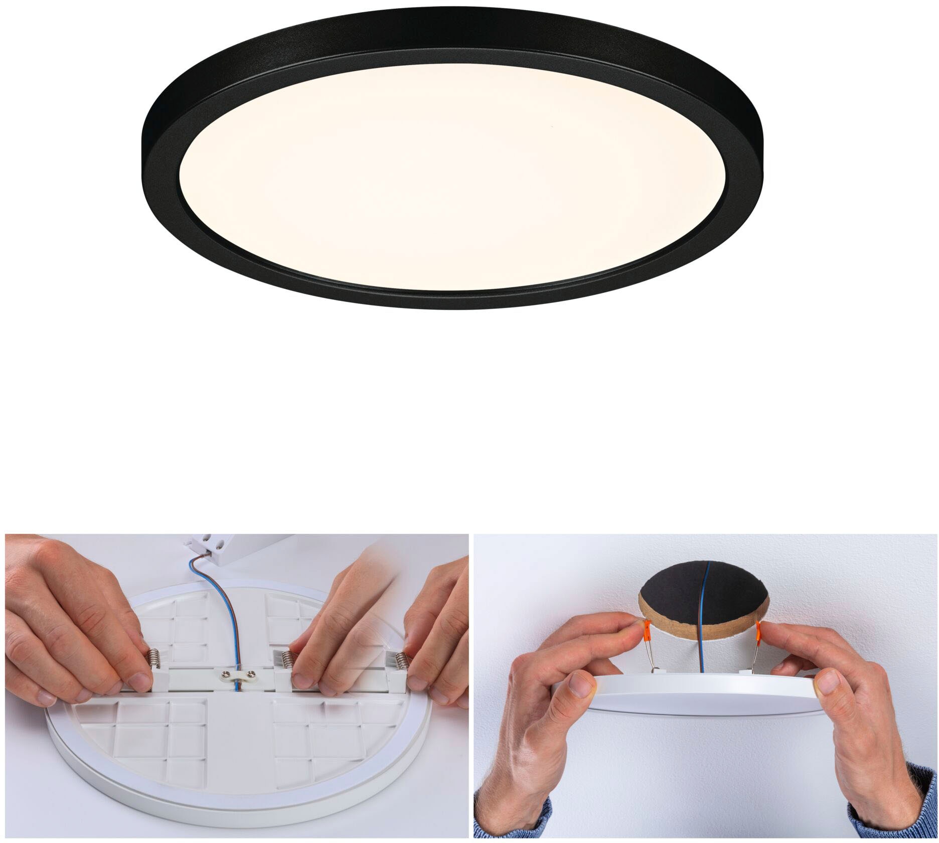 Paulmann LED Einbauleuchte »LED Einbaupanel Areo VariFit IP44 rund 175mm 3000K Schwarz«, 1 flammig, LED Einbaupanel Areo VariFit IP44 rund 175mm 3000K Schwarz