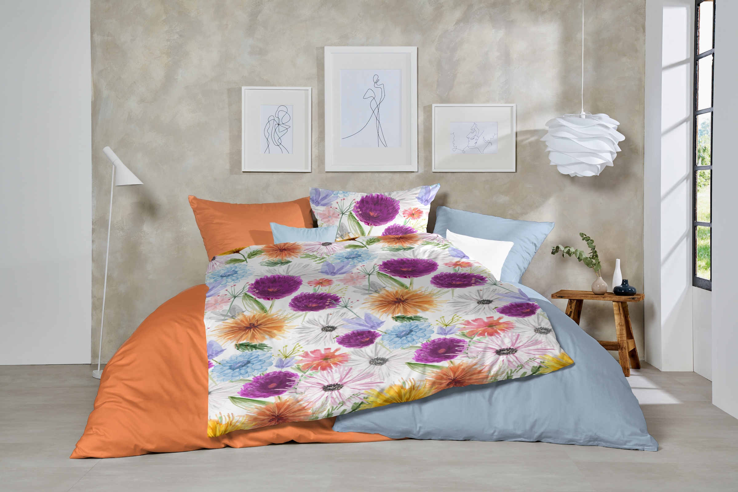 Primera Bettwäsche »Mako-Satin-Bettwäsche Summer Time«, mit bunten Blumen