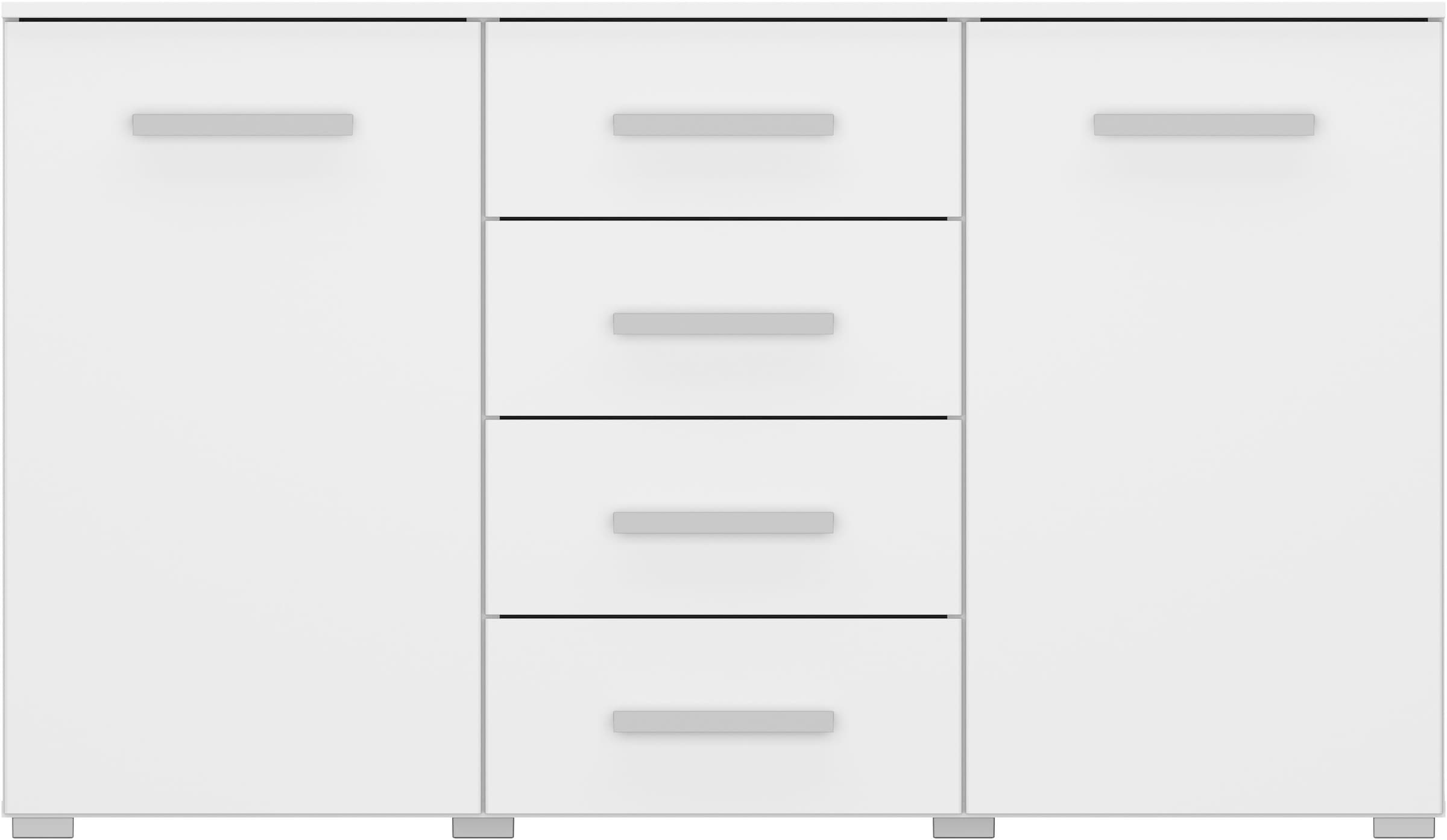 rauch Schubkastenkommode »Sideboard Kommode Kombikommode KOLUNA mit Dekorfront«, (Breite 120 cm inkl. Soft-Close-Funktion), vier große Schubladen, mit insgesamt 4 Einlegeböden MADE IN GERMANY
