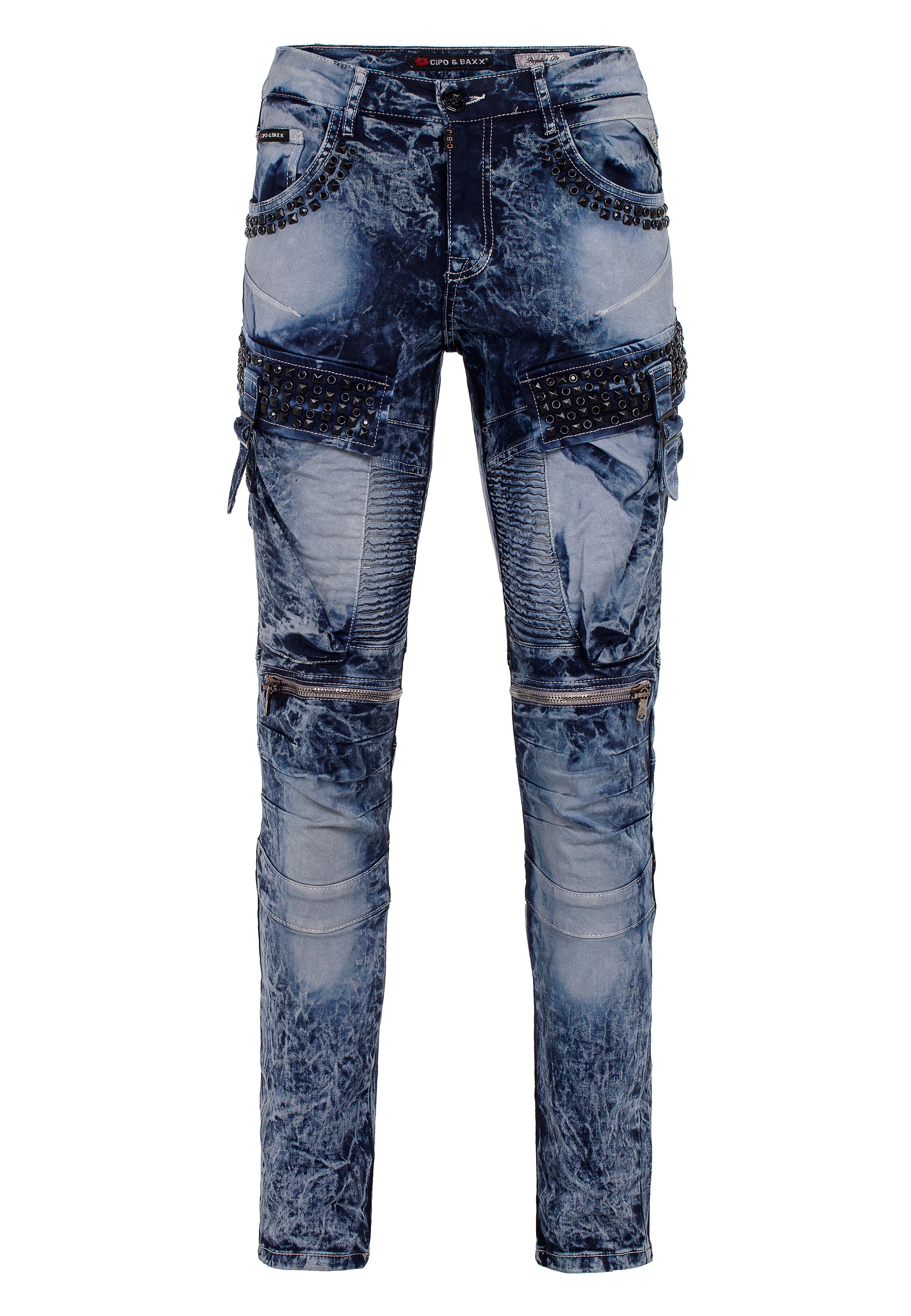 Cipo & Baxx Bequeme Jeans, mit Edelstein Taschen in Regular Fit