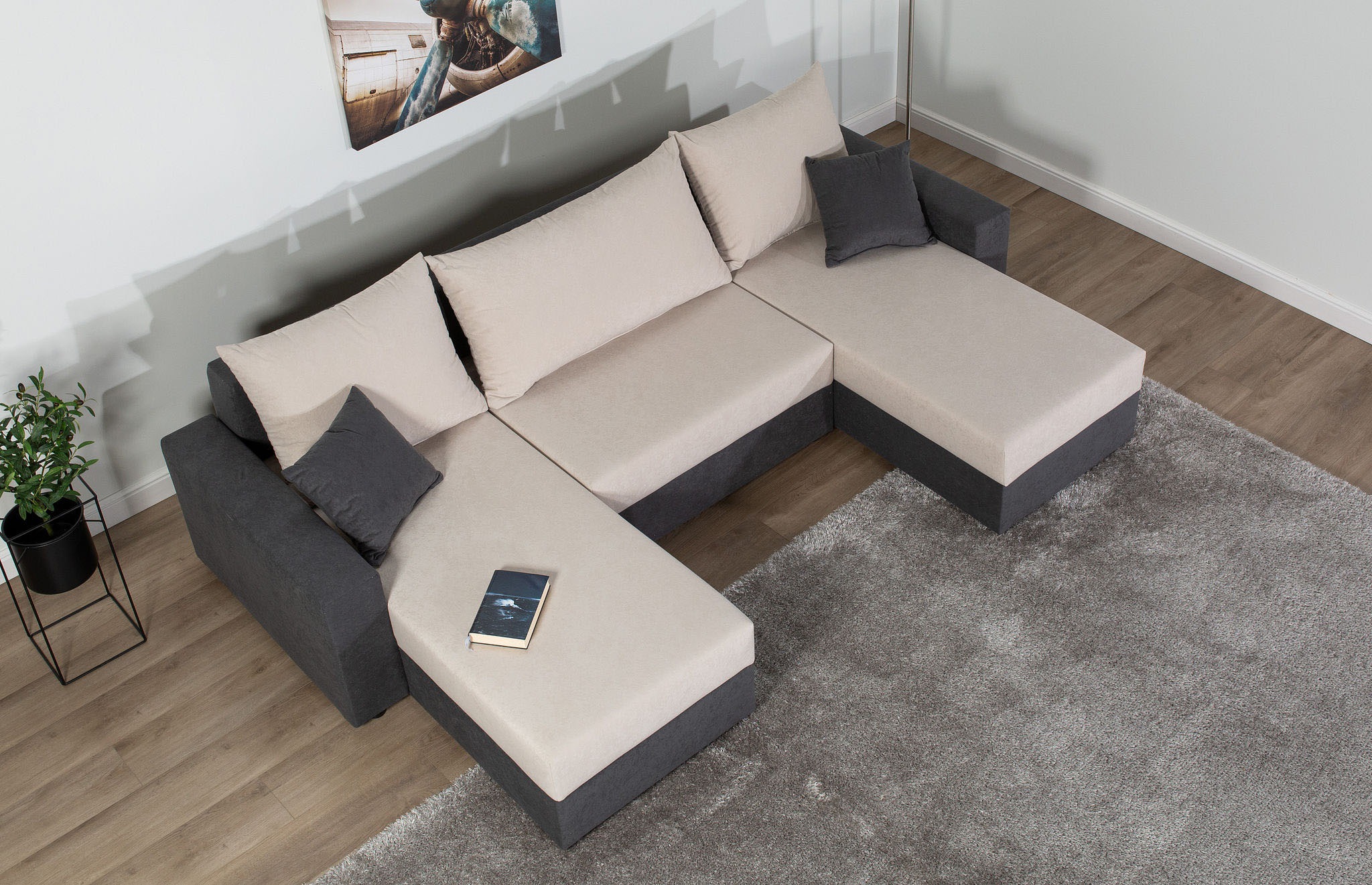 Thumbnail - COLLECTION AB Wohnlandschaft "Pico U-Form" Wohnlandschaft,2 X Ottomane,Polyätherschaum Polsterung