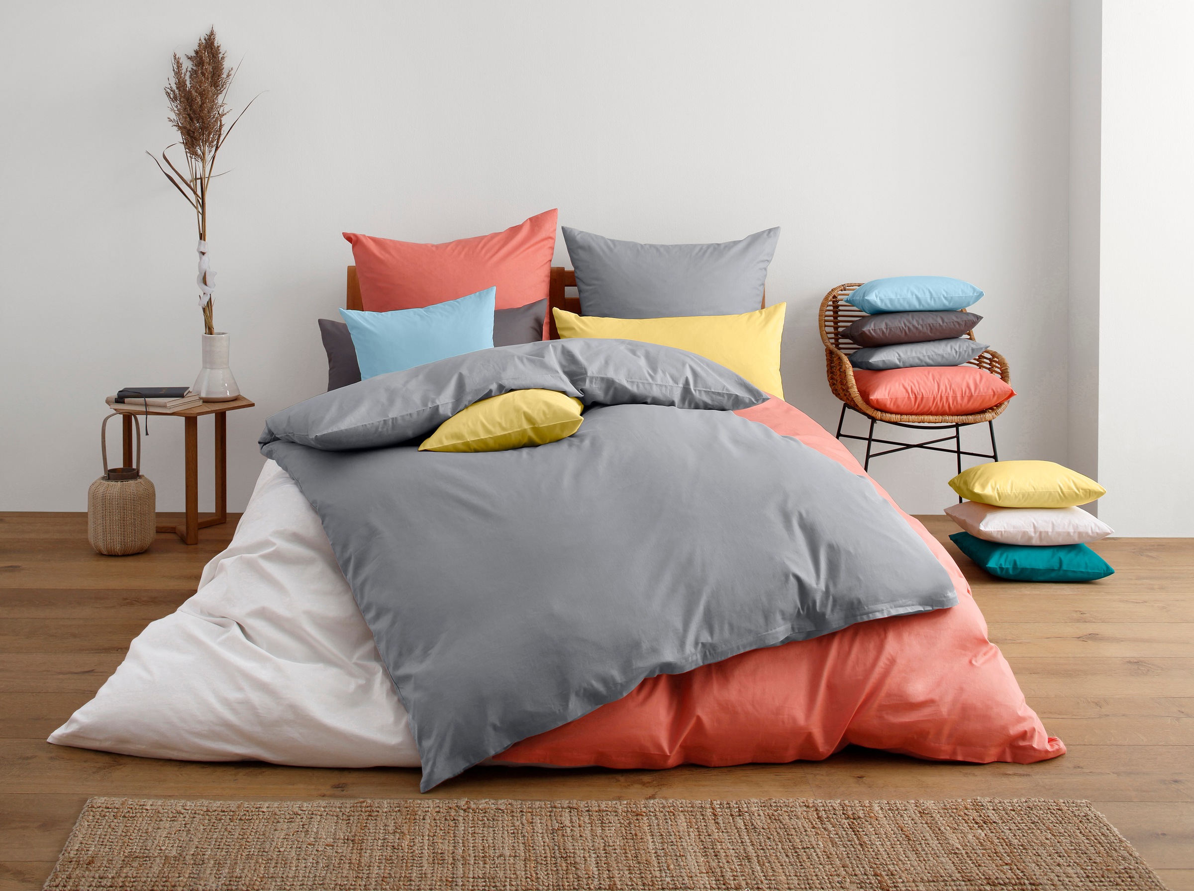 Thumbnail - Home affaire Kissenbezüge "Luisa" aus 100% Baumwolle, mit Reißverschluss, atmungsaktiv, uni