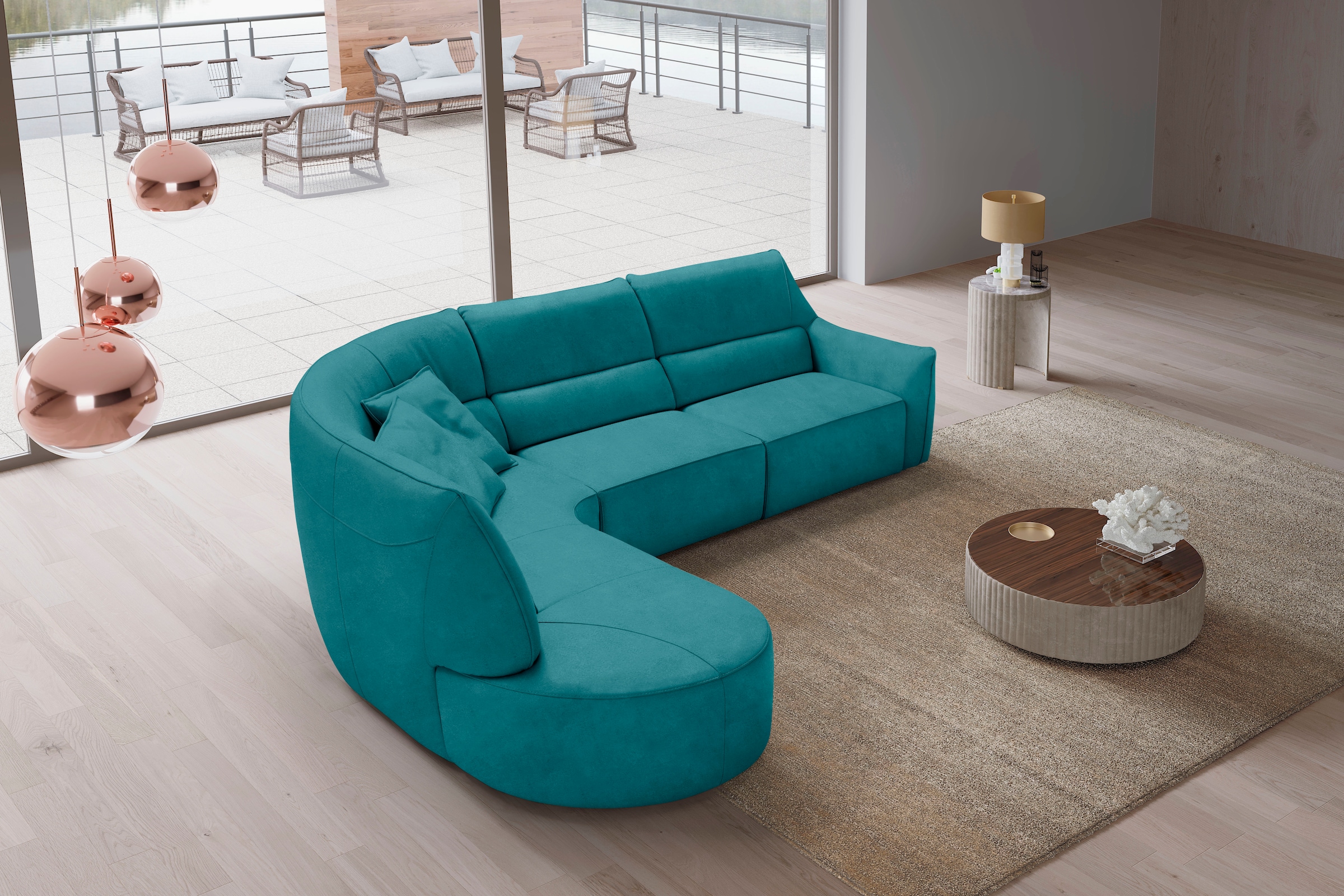 Egoitaliano Ecksofa "Puffy, extravagant & edel, Retro Designsofa, hoher Sit günstig online kaufen