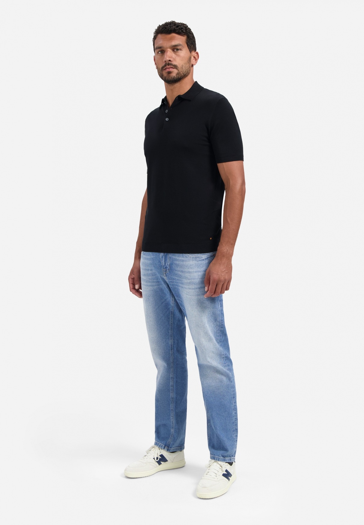 Thumbnail - NO EXCESS T-Shirt "No Excess Gestricktes Poloshirt Pullover Short Sleeve Polo Solid"