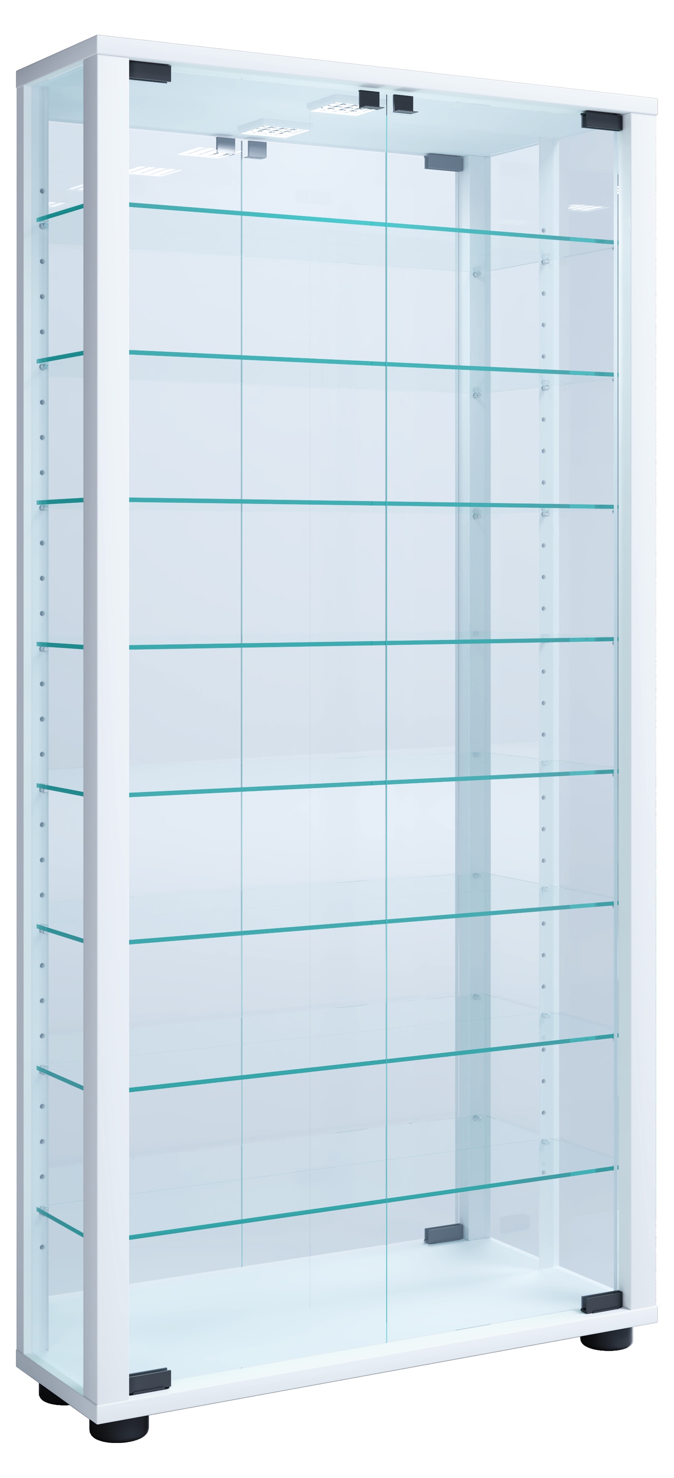 VCM Wandregal »VCM Glasvitrine hängend | Vitrine Glas mit ESG-Sicherheitsglas | Maße ca. H. 115 xx B. 59 x T. 18 cm| Hängevitrine Glas | Modern und platzsparend | Glas Vitrinenschrank - Vitrosa Maxi Spiegel«
