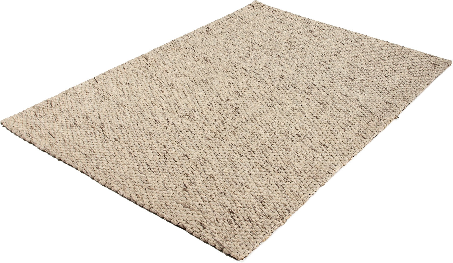 carpetfine Wollteppich »Sina,  auch als Läufer«, rechteckig, 14 mm Höhe, Handweb Teppich, reine Wolle, meliert, handgewebt, weich & kuschelig