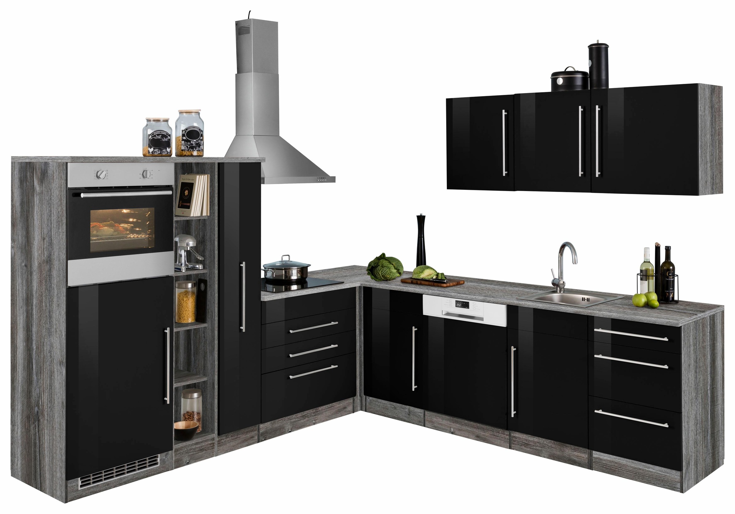 HELD MÖBEL Winkelküche Samos, ohne E-Geräte, Stellbreite 260 x 270 cm