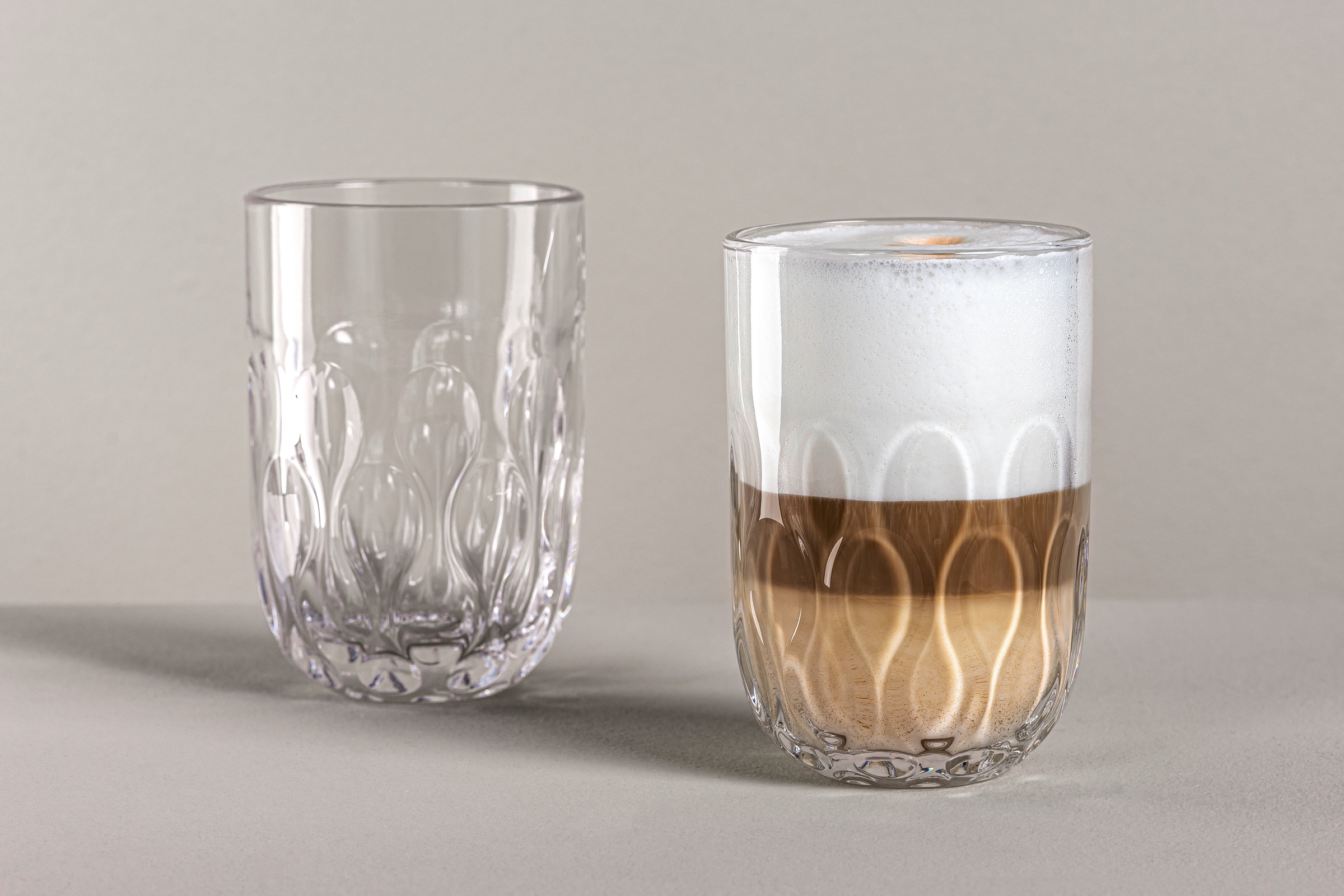 LEONARDO Latte-Macchiato-Glas »GOCCE, 380 ml, 6er-Set«, (Set, 6 tlg.), 3. Variante, mit Tropfenrelief