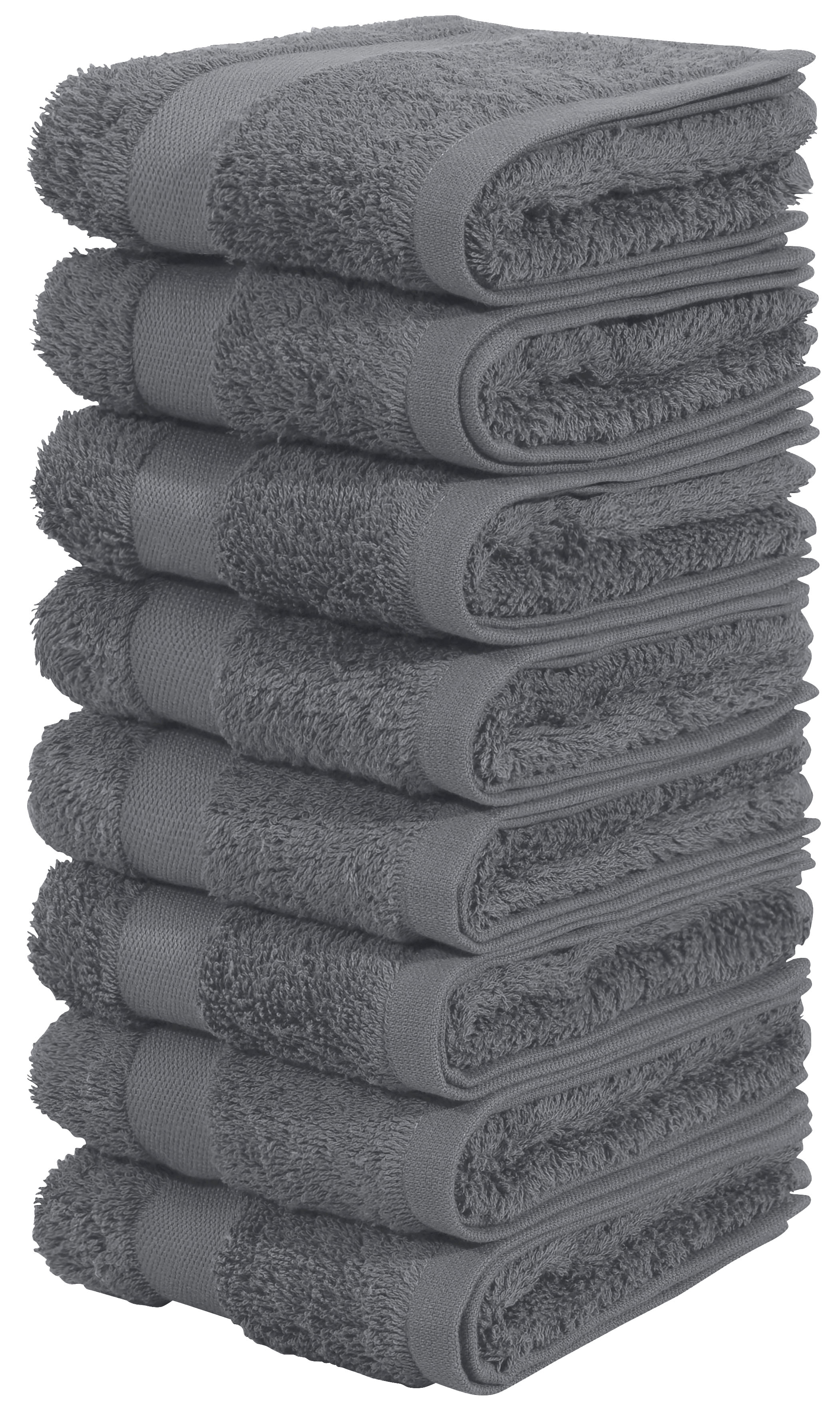 OTTO home Gaestehandtuecher "Vanessa, 8 Gästehandtücher, 30x50cm, in Standard- und Premium-Qualität" Handtücher mit Bordüre, 100% Baumwolle, einfarbig, weich