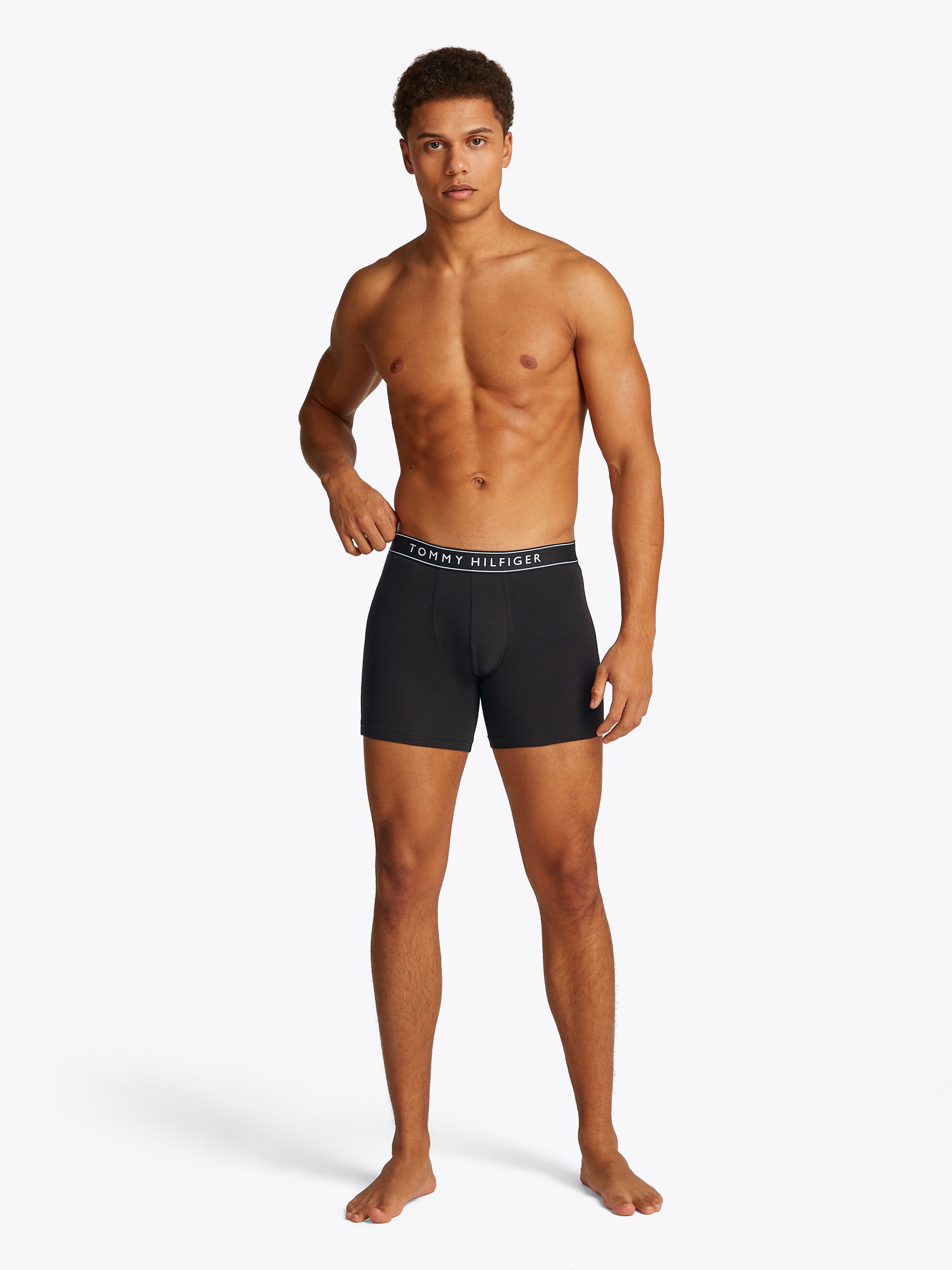 Tommy Hilfiger Underwear Boxer »3P BOXER BRIEF DTM«, (Packung, 3 St., 3er), mit Logobund