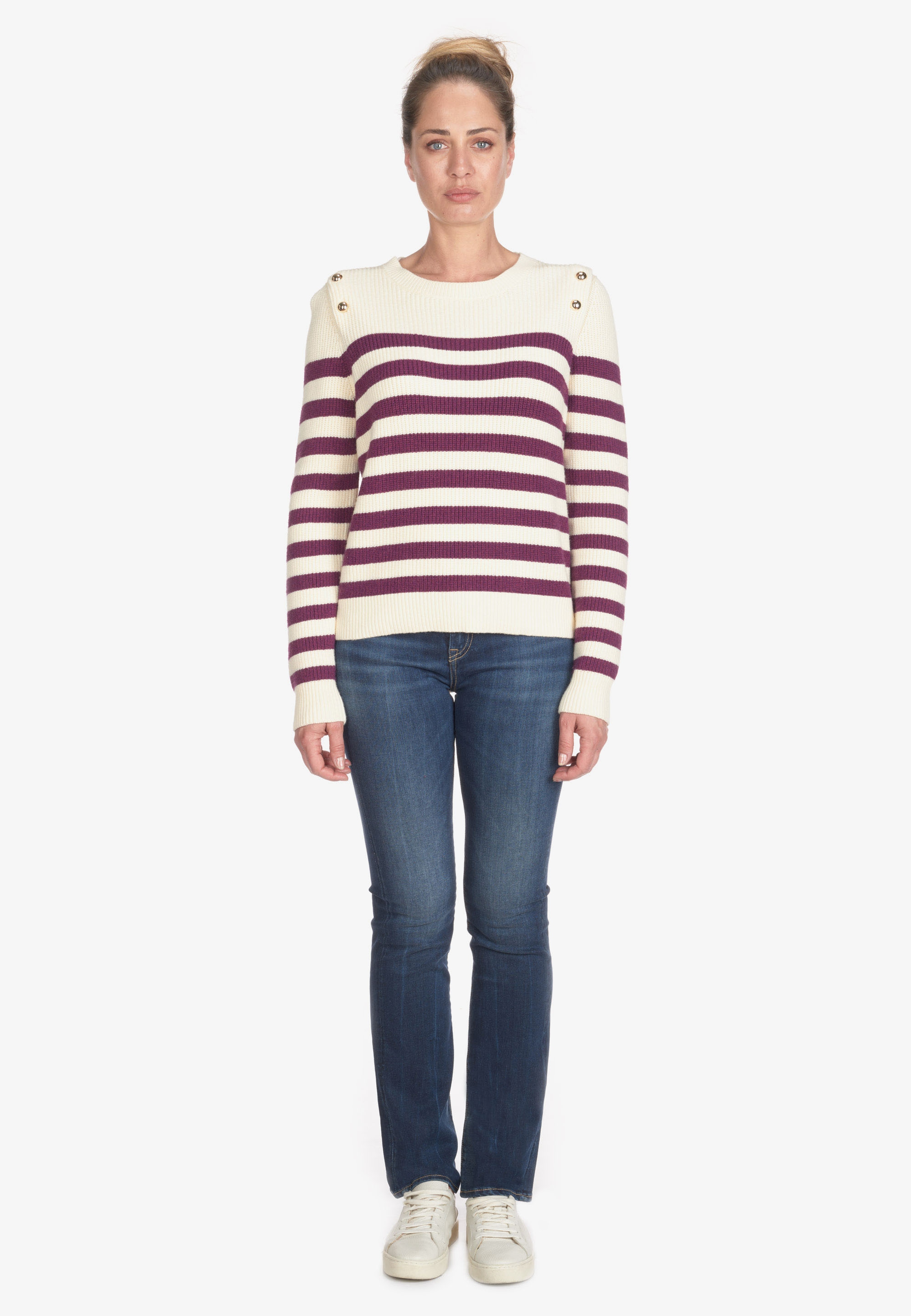 Le Temps Des Cerises Strickpullover »FANIA«, mit angesagtem Streifen-Muster