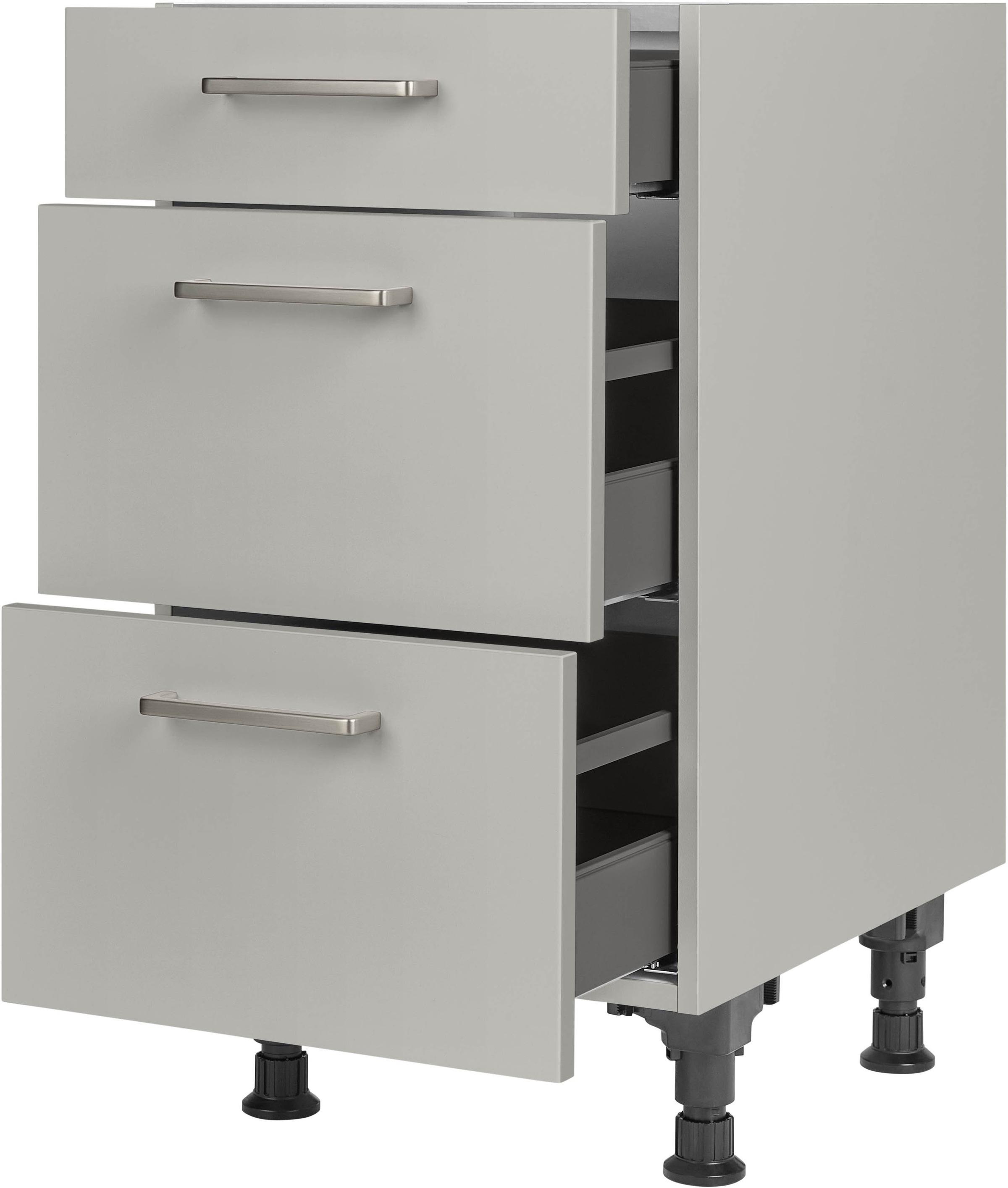 nobilia® Unterschrank »"Touch", vormontiert, mit höhenverstellbaren Sockelfüßen, in den«, Breiten 30, 45, 60 und 90 cm, mit Schubkasten und Auszügen