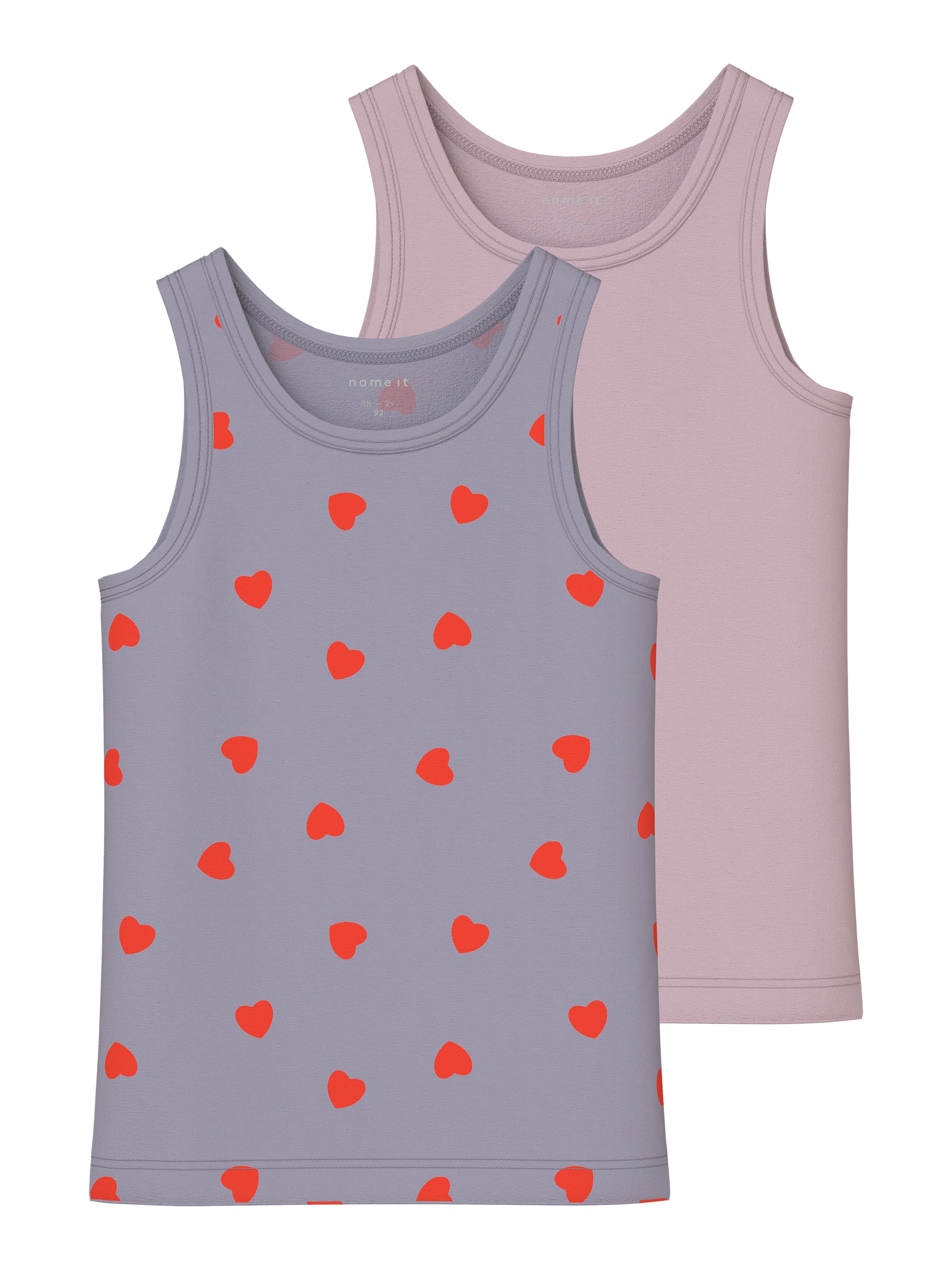Name It Unterhemd "Nmftank Top 2P Lavender Hearts Noos" Packung, 2 Stk.
