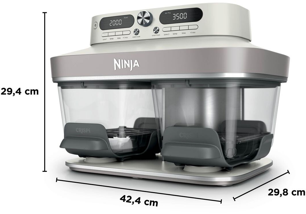 NINJA Heißluftfritteuse »DD102EUIV2 Ninja CRISPi DualZone Glas-Air-Fryer mit 8 Funktionen« 2860 W