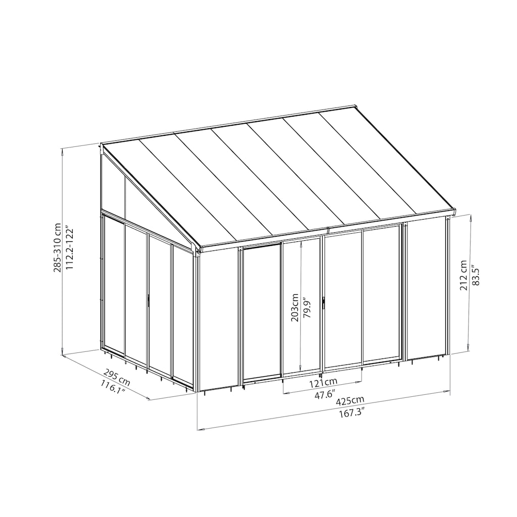 Palram - Canopia Wintergarten »San Remo 3x4.2«, BxT: 425x295 cm