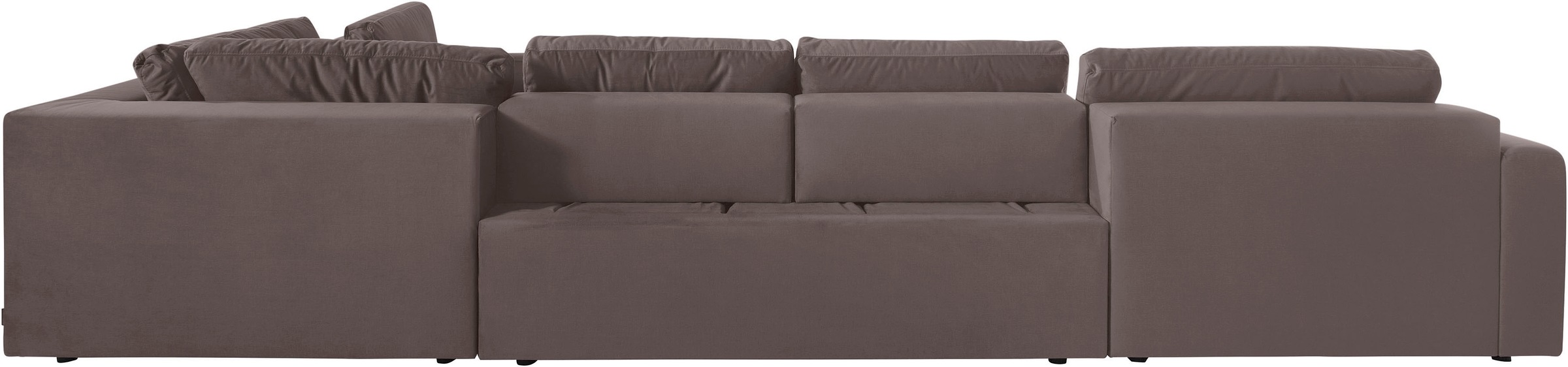 Wohnlandschaft HOME AFFAIRE "Bloomfield, Mega Polsterprogramm, Breite 405cm, viel Platz, U-Form", grau (taupe), B:405cm H:84cm T:224cm, 100% Polyester, Sofas, Wohnlandschaft, mit extra tiefer Sitzfläche, wahlweise mit Sitztiefenverstellung 9
