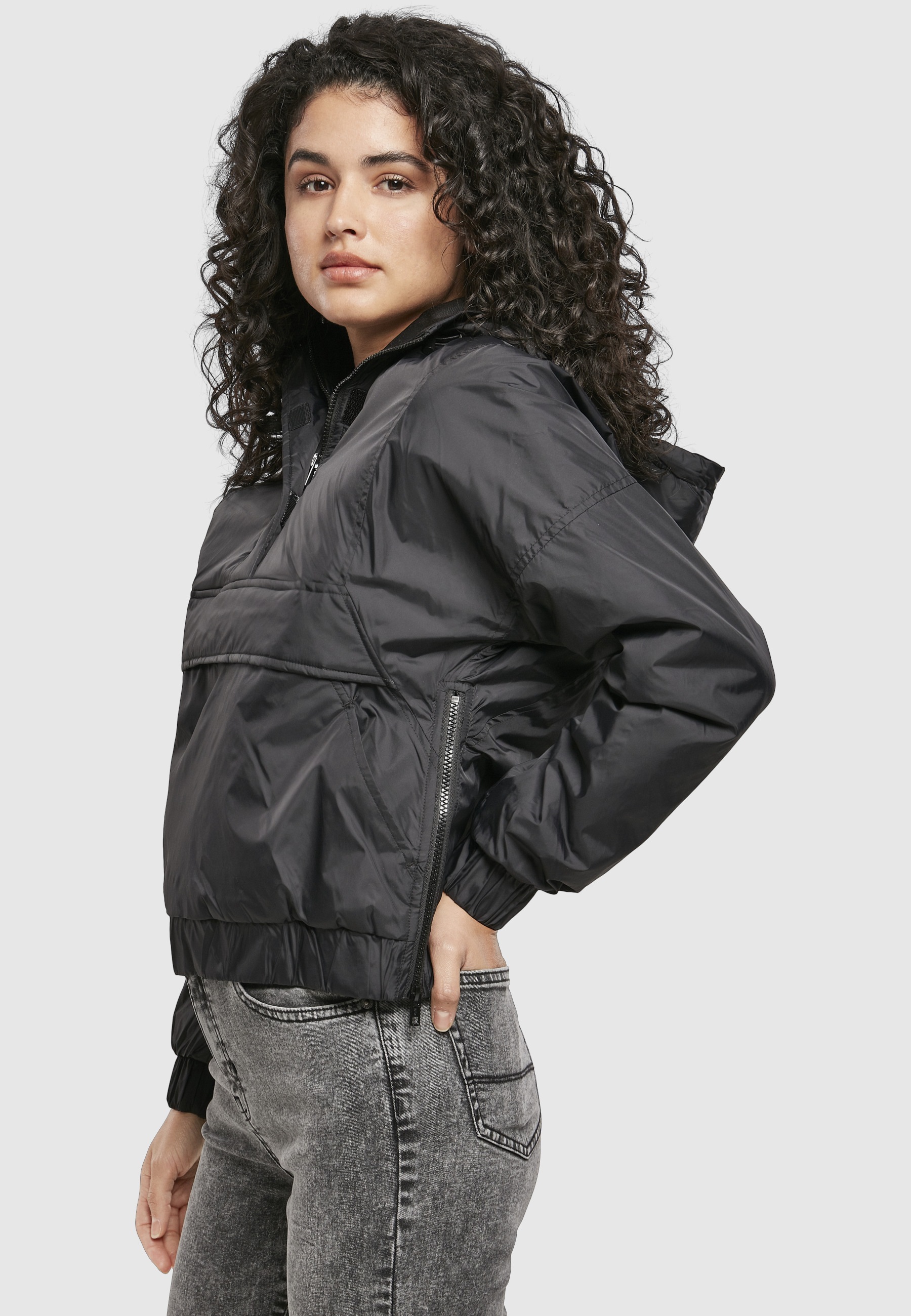 URBAN CLASSICS Langmantel »Urban Classics Damen Ladies Panel Padded Pull Over Jacket«