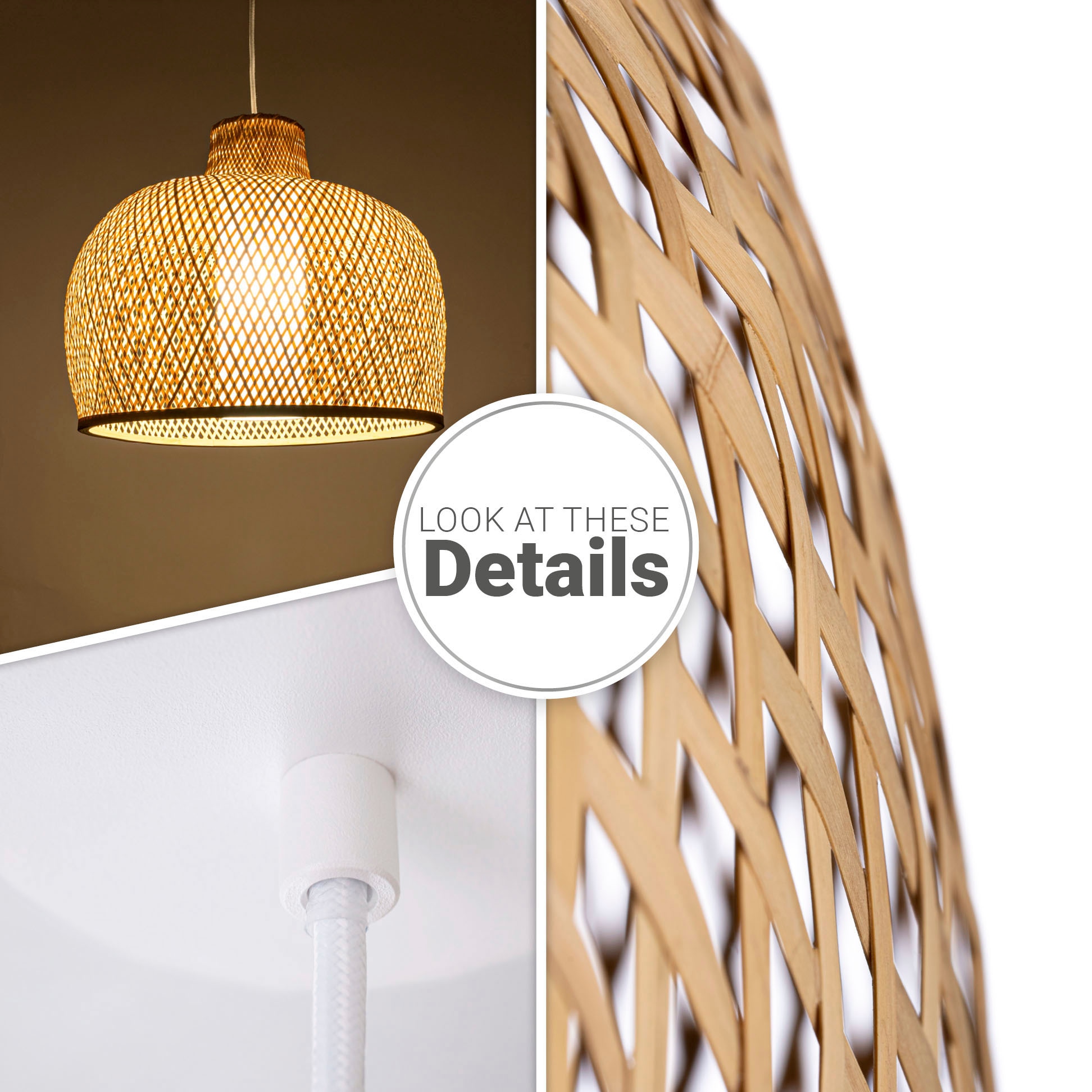 Paco Home Pendelleuchte »TOPU«, Wohnzimmer Boho E27 LED Pendellampe Korblampen Lampe Bambus BAUR | Rustikal