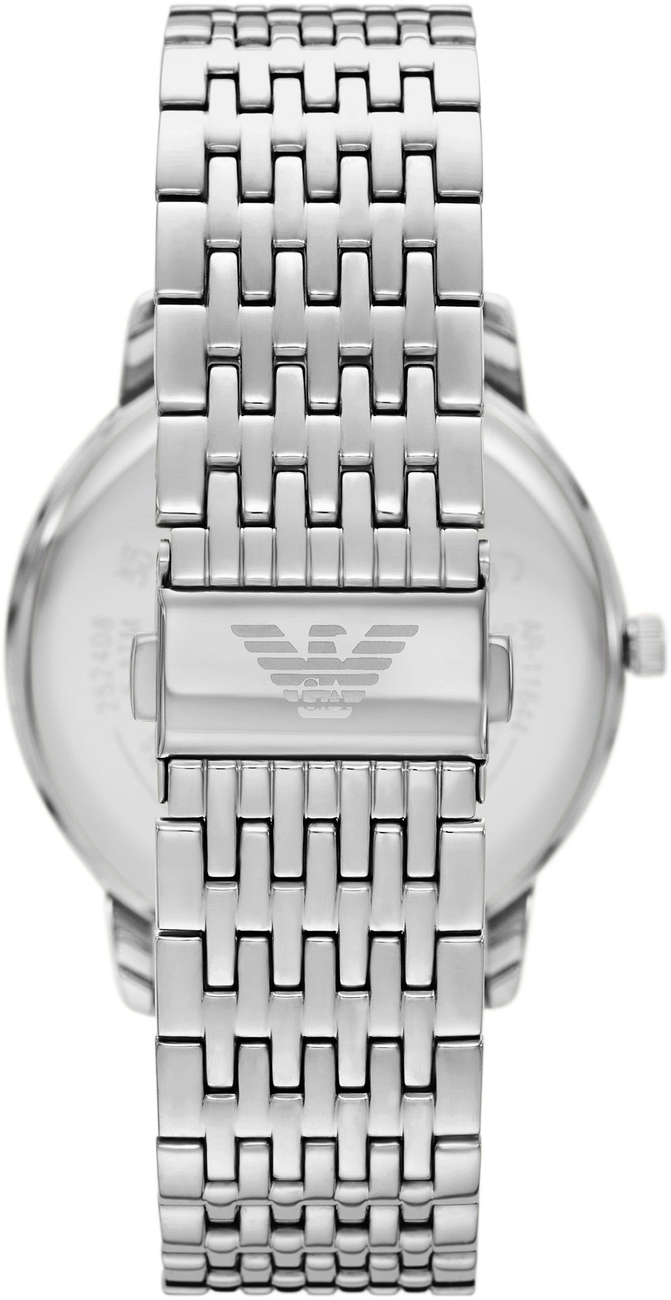 Emporio Armani Quarzuhr, Armbanduhr, Herrenuhr, Edelstahlarmband, analog, Tag