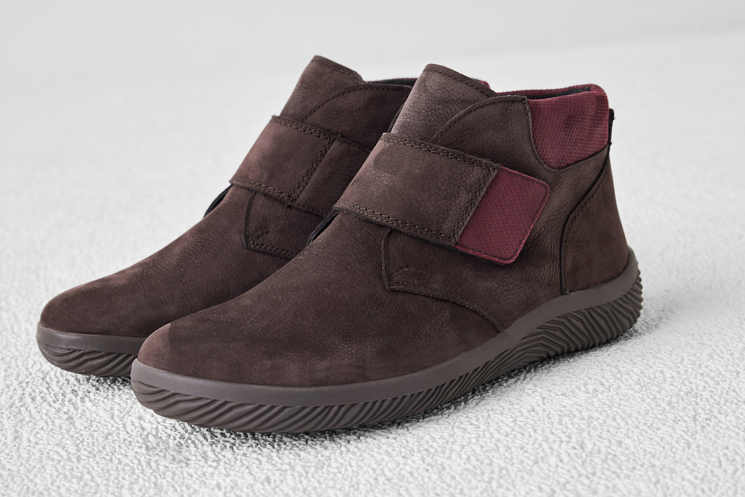 WALDLÄUFER Damen Stiefelette "K-Roya", Gr. 7dunkelbraun, bordeaux, Nubukleder, Veloursleder, Schuhe, Komfortschuh, Klettboots in K-Weite für den