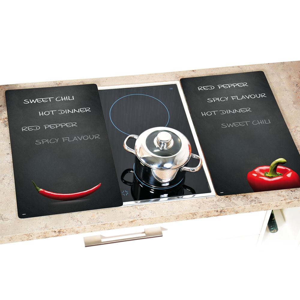 KESPER® Schneide- und Abdeckplatte »Paprika und Chili« praktisch unzerbrechlich mit Schiefer-Dekor