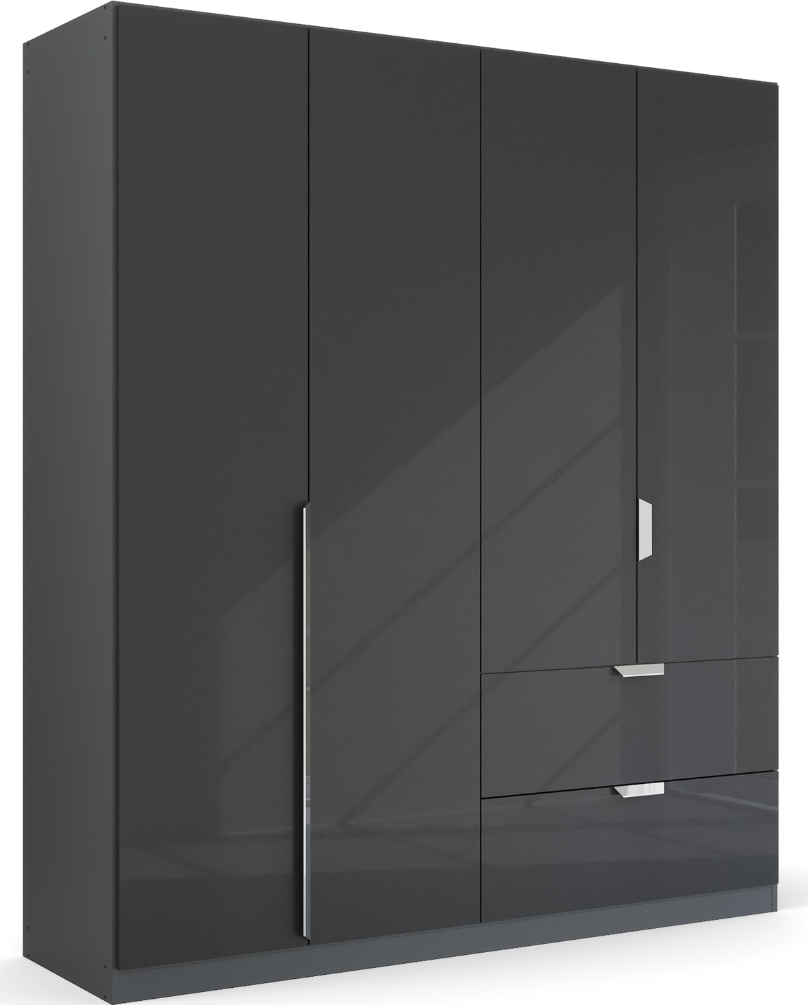 rauch Drehtürenschrank "Kleiderschrank Schrank Garderobe Ankleide GLAMOUR BY QUADRA SPIN" Breiten: 181/226/271 cm, Höhe 210 cm, mit eleganter Hochglanzfront und Stangengriff MADE IN GERMANY