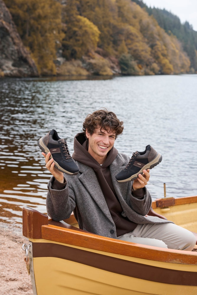 Rieker Sneaker  , Freizeitschuh, Outdoorschuh, Schnürschuh mit gepolstertem Schaftrand