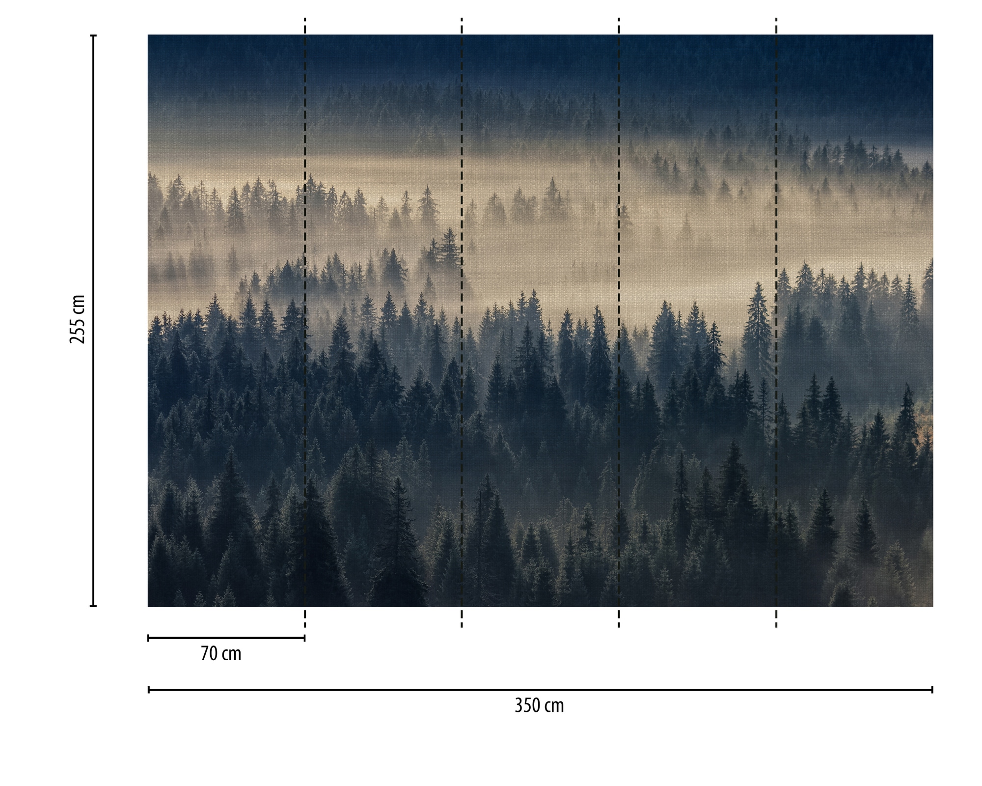 A.S. Création Vliestapete »Fototapete Wald im Nebel Dunkelgrün Beige« matt strukturiert