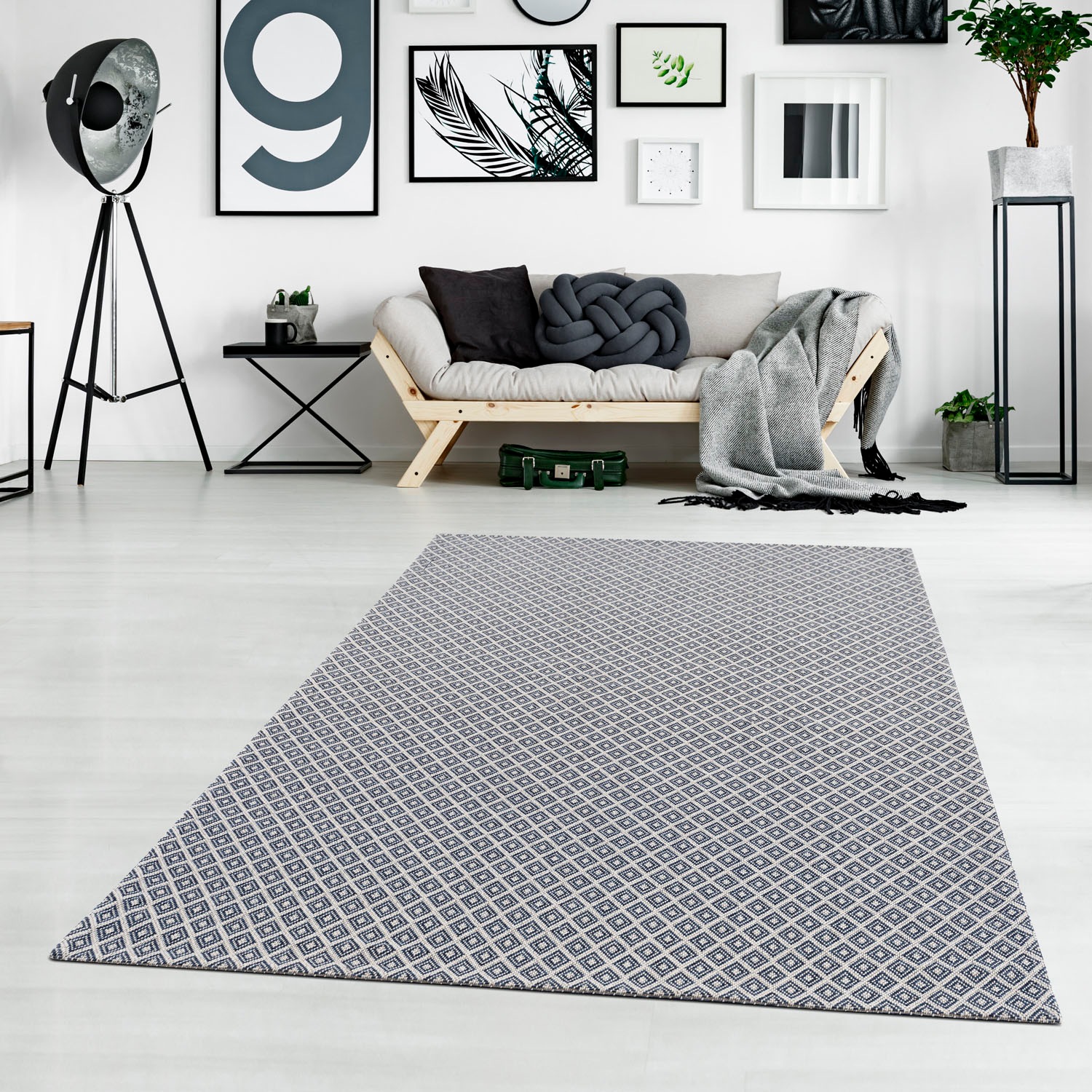 Carpet City Teppich »Cotton«, rechteckig, Flachgewebe, Baumwolle, Rauten-Optik, Pflegeleicht kaufen BAUR | 100