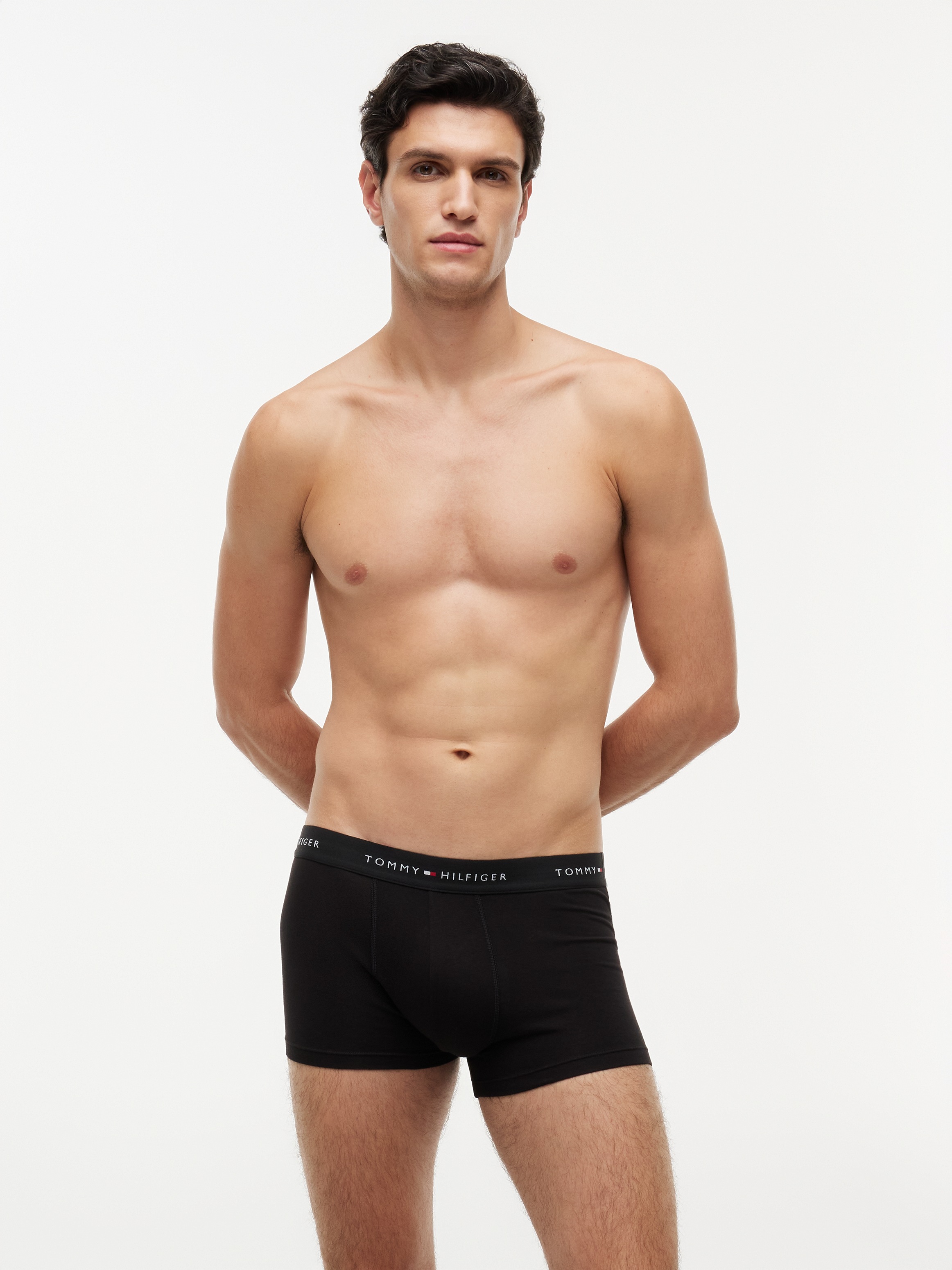Tommy Hilfiger Underwear "TRUNK 3 PACK" 3 Stk. mit kontrastfarbenem Logobun günstig online kaufen