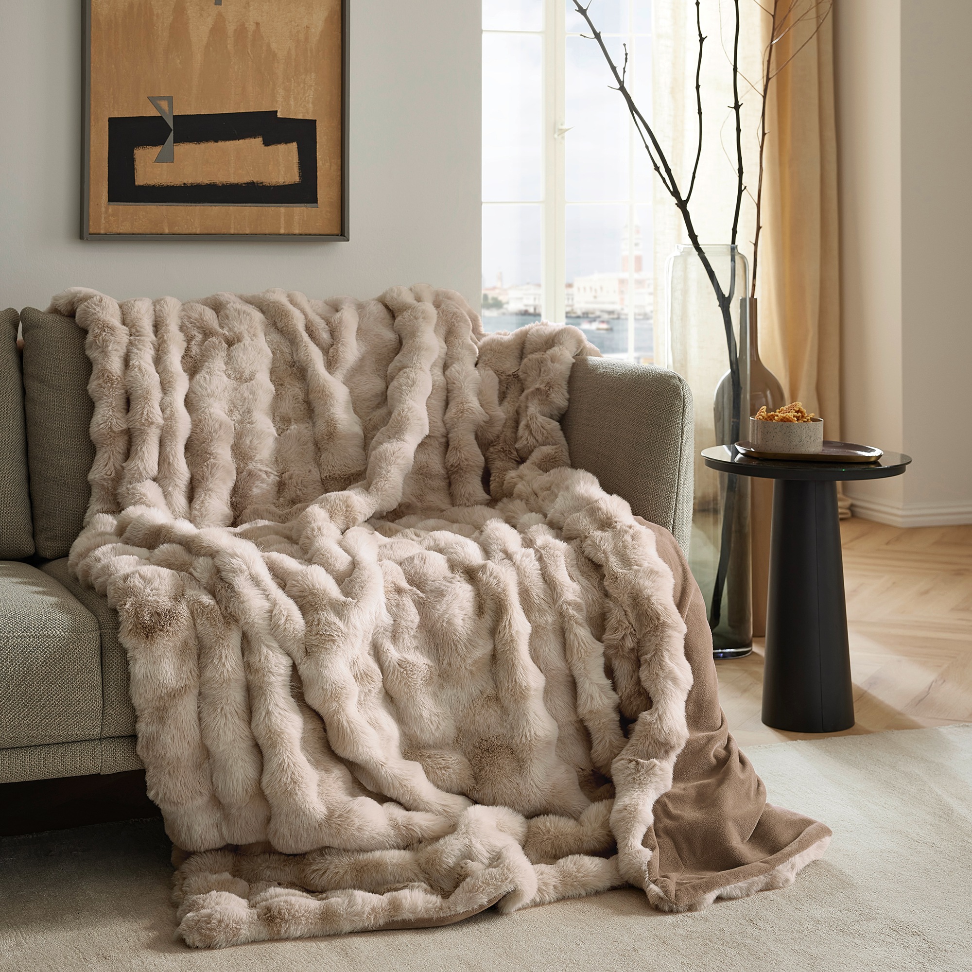 Thumbnail - bugatti Wohndecke "Bubble Felldecke bugatti" in luxuriöser Felloptik