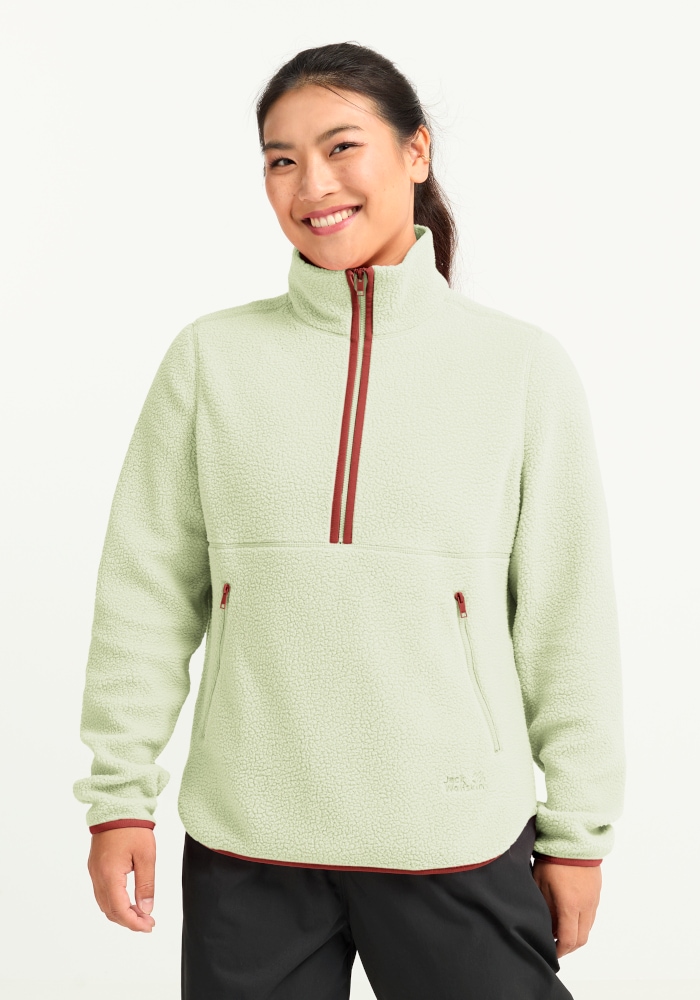 Jack Wolfskin Fleecepullover "LITE CURL HZ W", mit hohem Kragen, aus Polyester