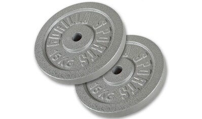 Hantelscheiben »Gusseisen - 2 x 15 kg Silber«, (Set, 2 tlg.)