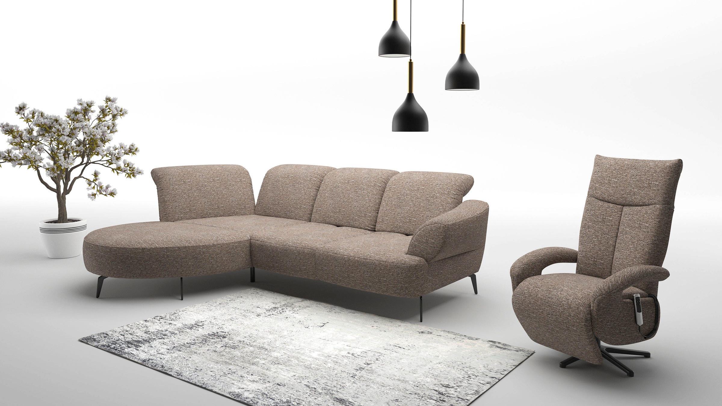 sit&more Ecksofa »Dance«, inkl.System Click&Seat und Sitztiefenverstellung
