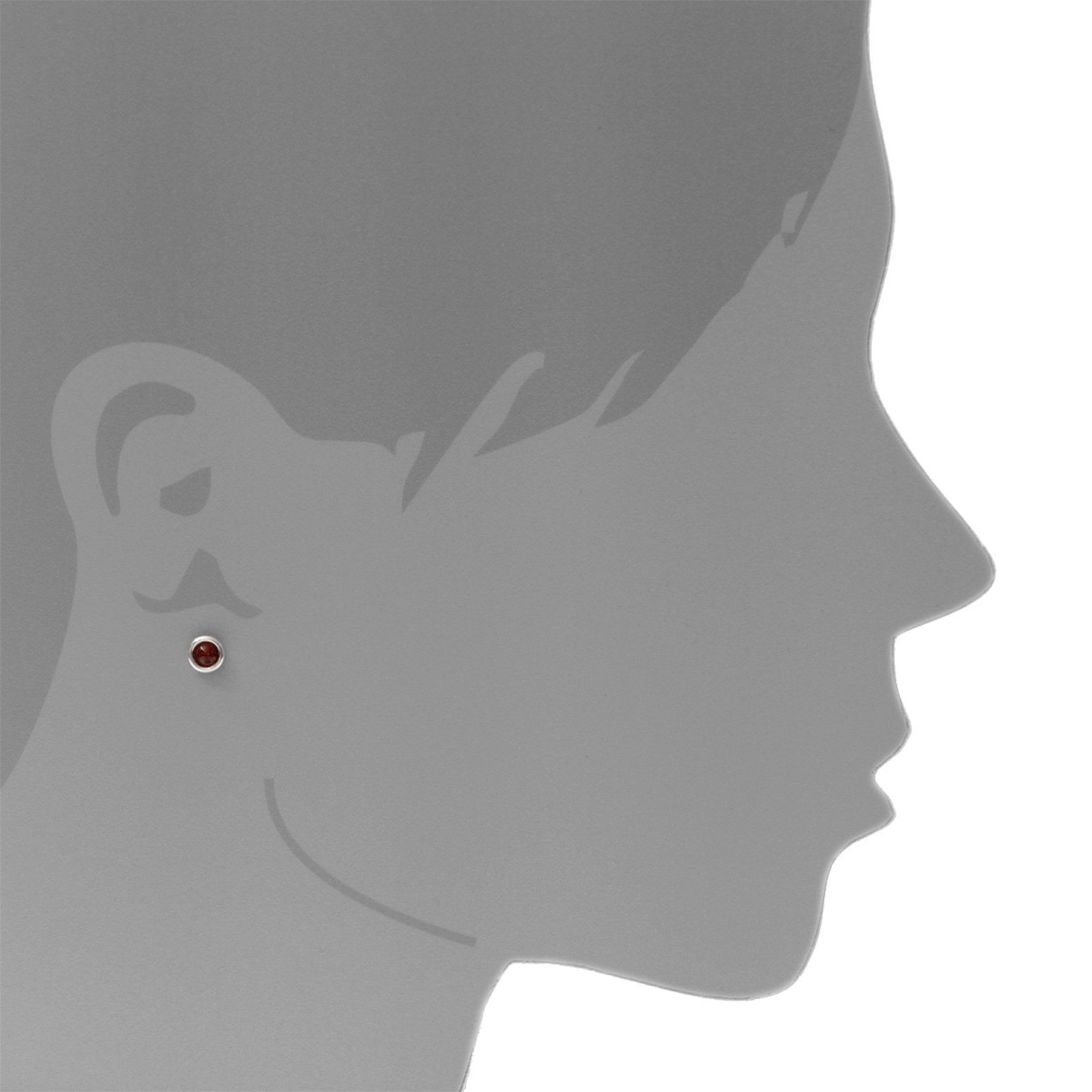 OSTSEE-SCHMUCK Paar Ohrstecker »- Classic 4 mm - Silber 925/000 - Bernstein«