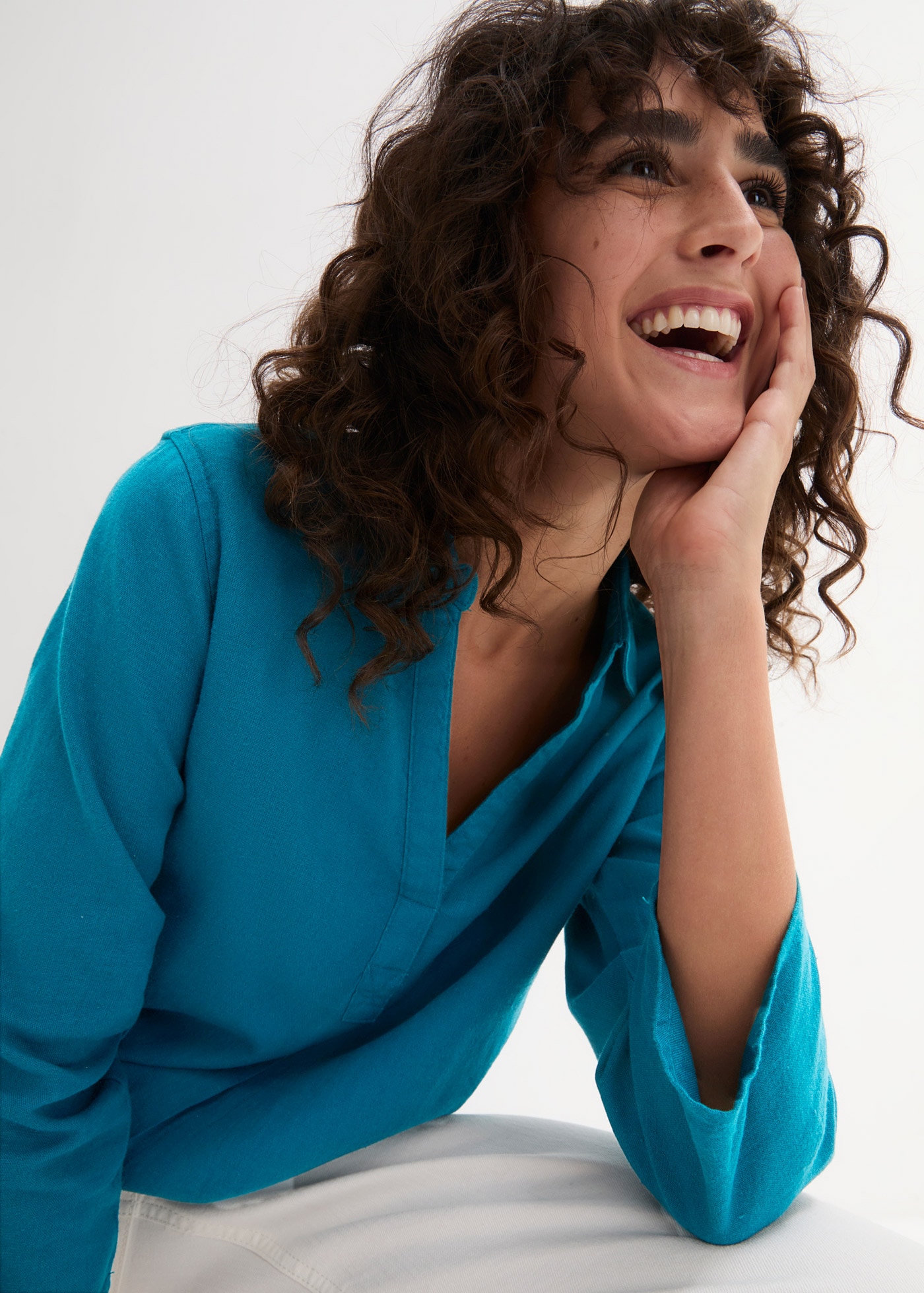 bonprix Langarmbluse »3/4-Arm Bluse mit Leinen«, 3/4-Arm Bluse mit Leinen

