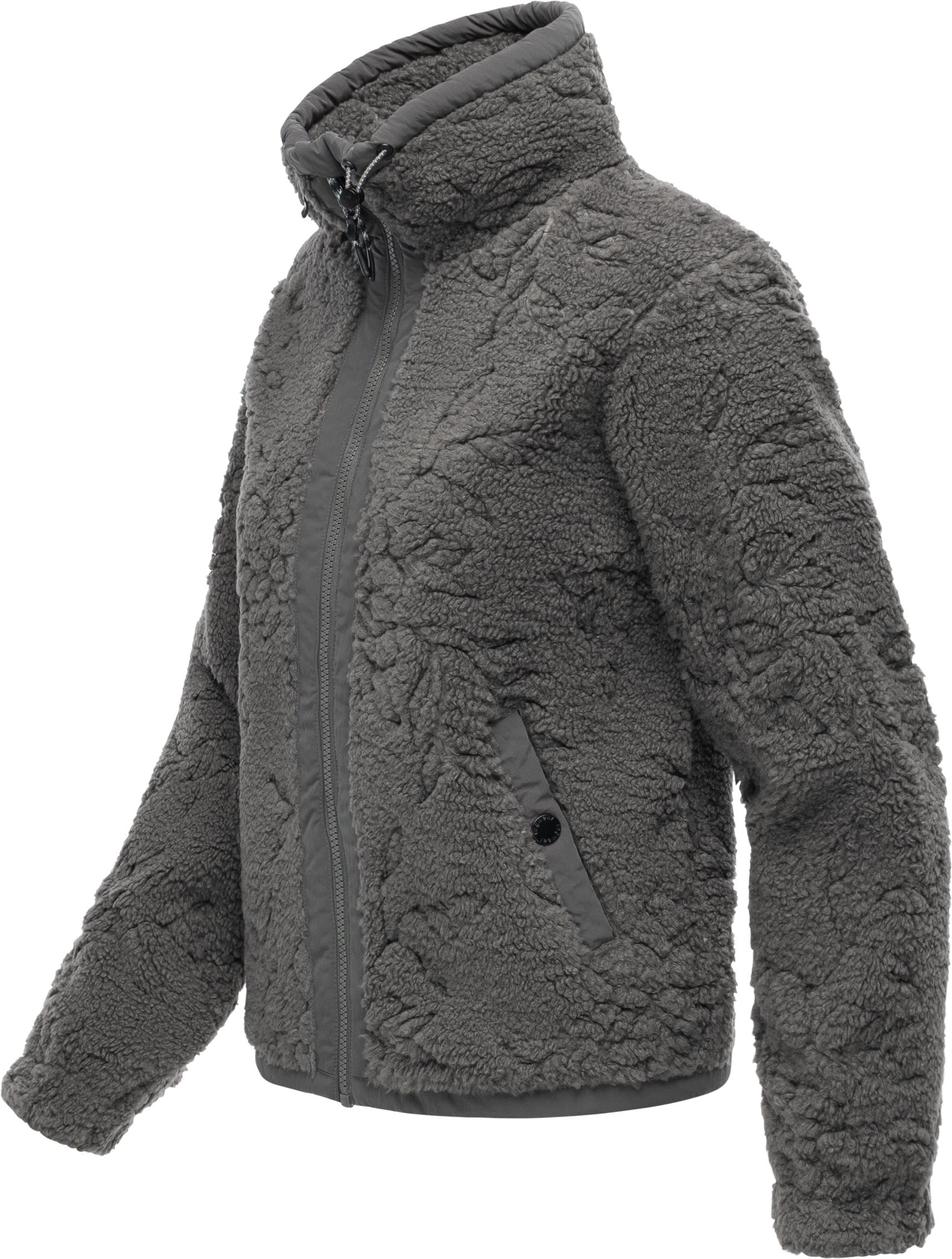 Ragwear Plüschjacke »Nordicka II« ohne Kapuze Sportliche Teddy-Fleecejacke mit verstellbarem Kragen