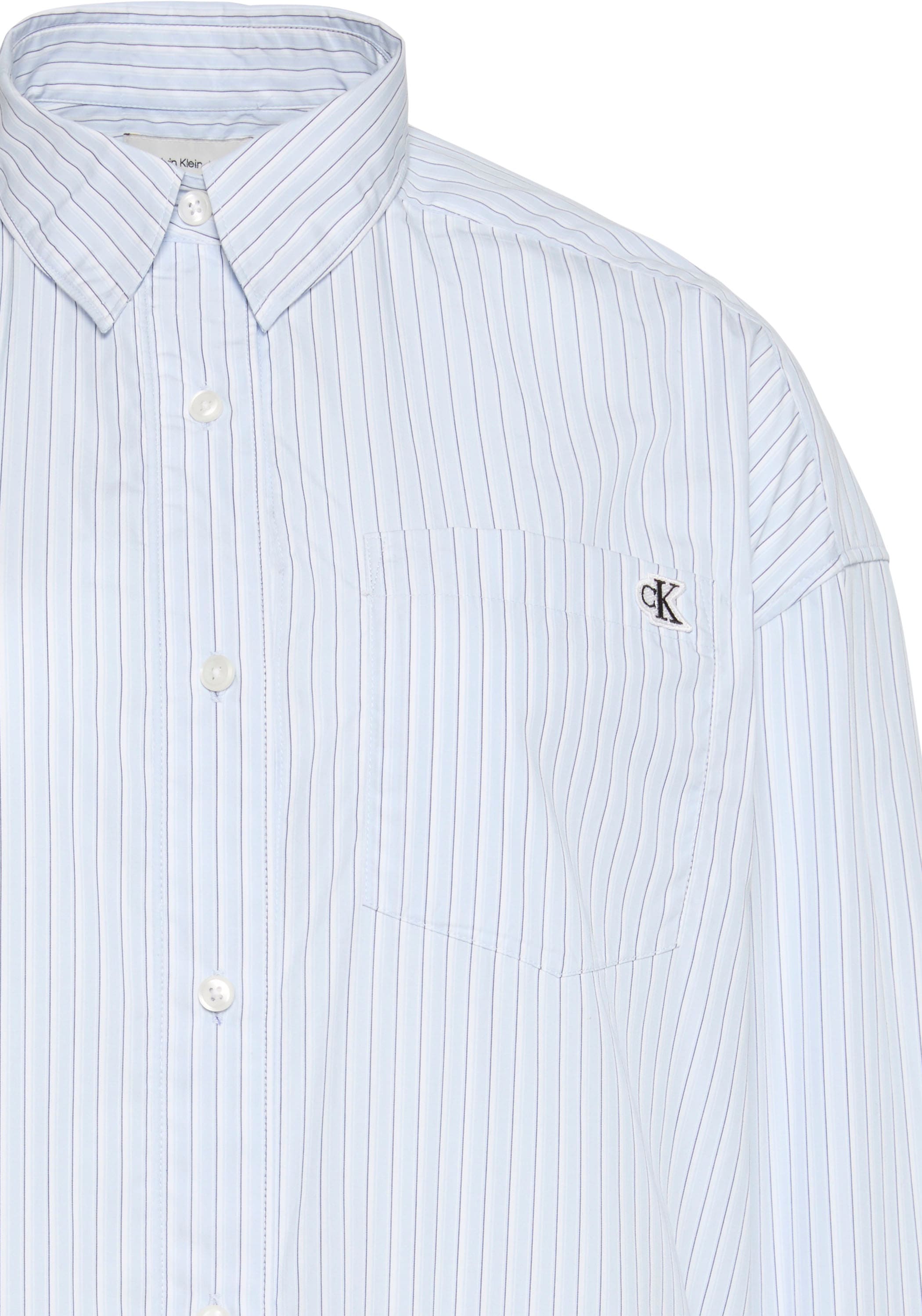 Calvin Klein Jeans Hemdbluse »COTTON POPLIN CROPPED« Regular fit mit normalem Hemdkragen