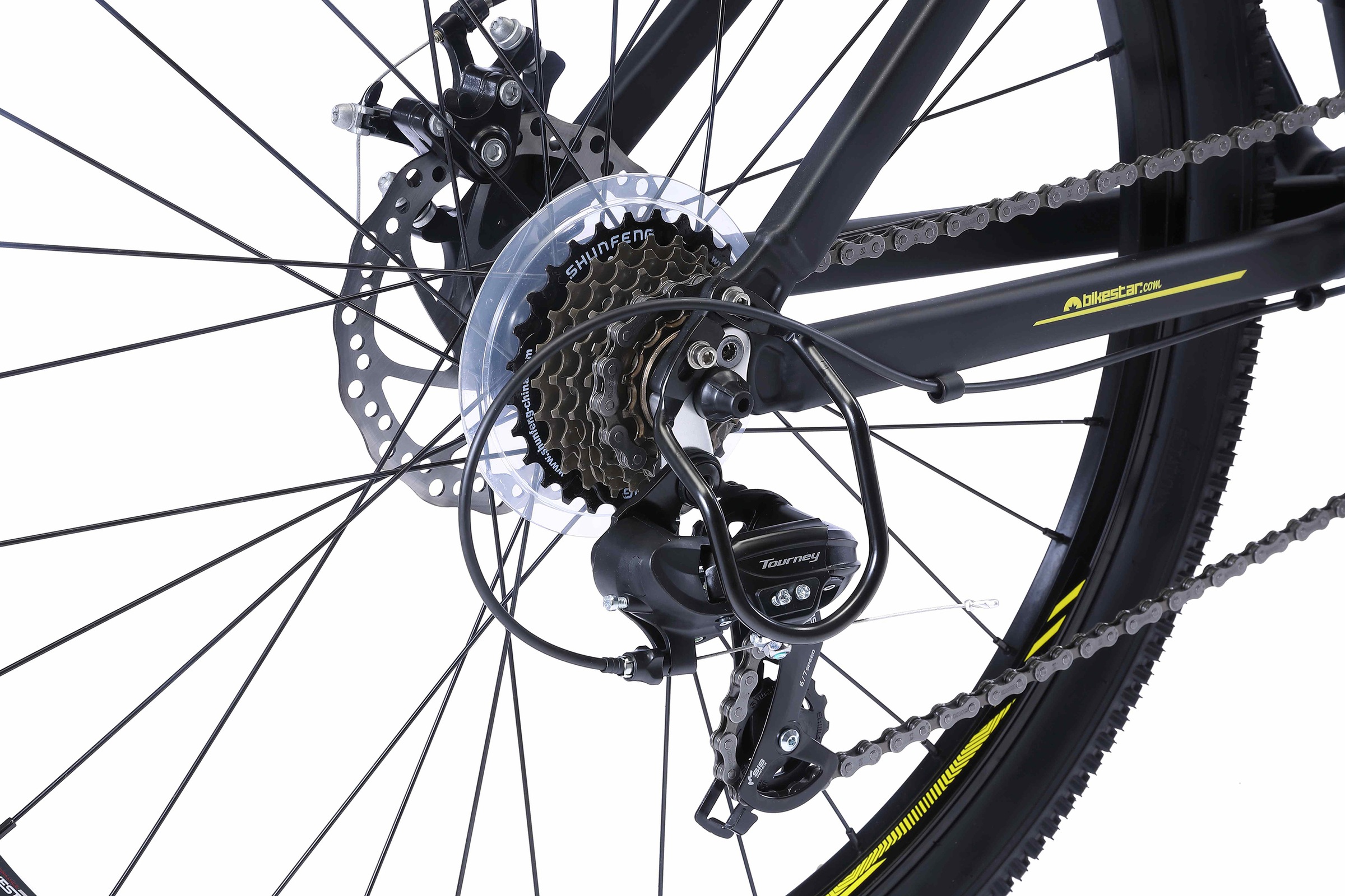Bikestar Mountainbike, 21 Gang, Shimano, RD-TY300 Schaltwerk, Kettenschaltung, für Damen und Herren, Kettenschaltung