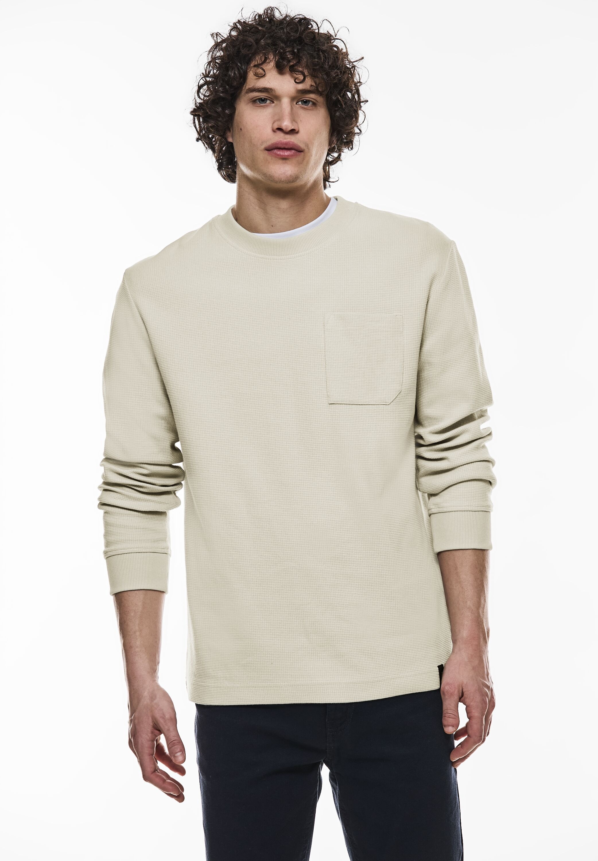 STREET ONE MEN Sweatshirt, mit Brusttasche