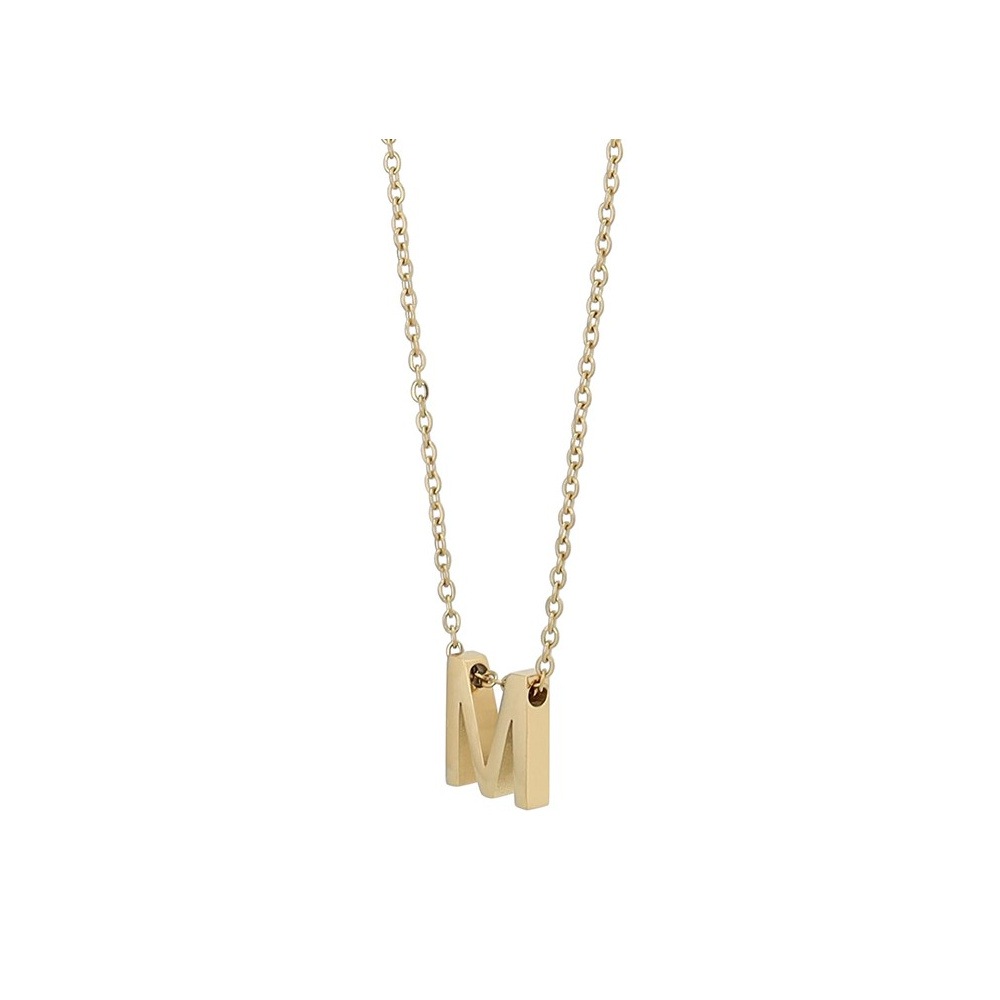 Kette ohne Anhänger ADELIA´S "Damen Halskette – Buchstabe N aus Edelstahl 45+5", gold, Halsketten, Damen, 50cm, Edelstahl, Ideal zum Verschenken – schlicht und stilvoll 2