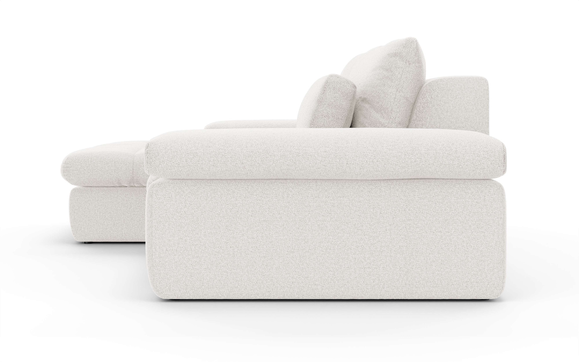 Home affaire Ecksofa »ALVERIE mit Recamiere, moderne Steppung, Maße: B/T/H 274/203/106 cm«, L-Form mit Wellenunterfederung, mit 4 Rückenkissen, pflegeleicht Stoff