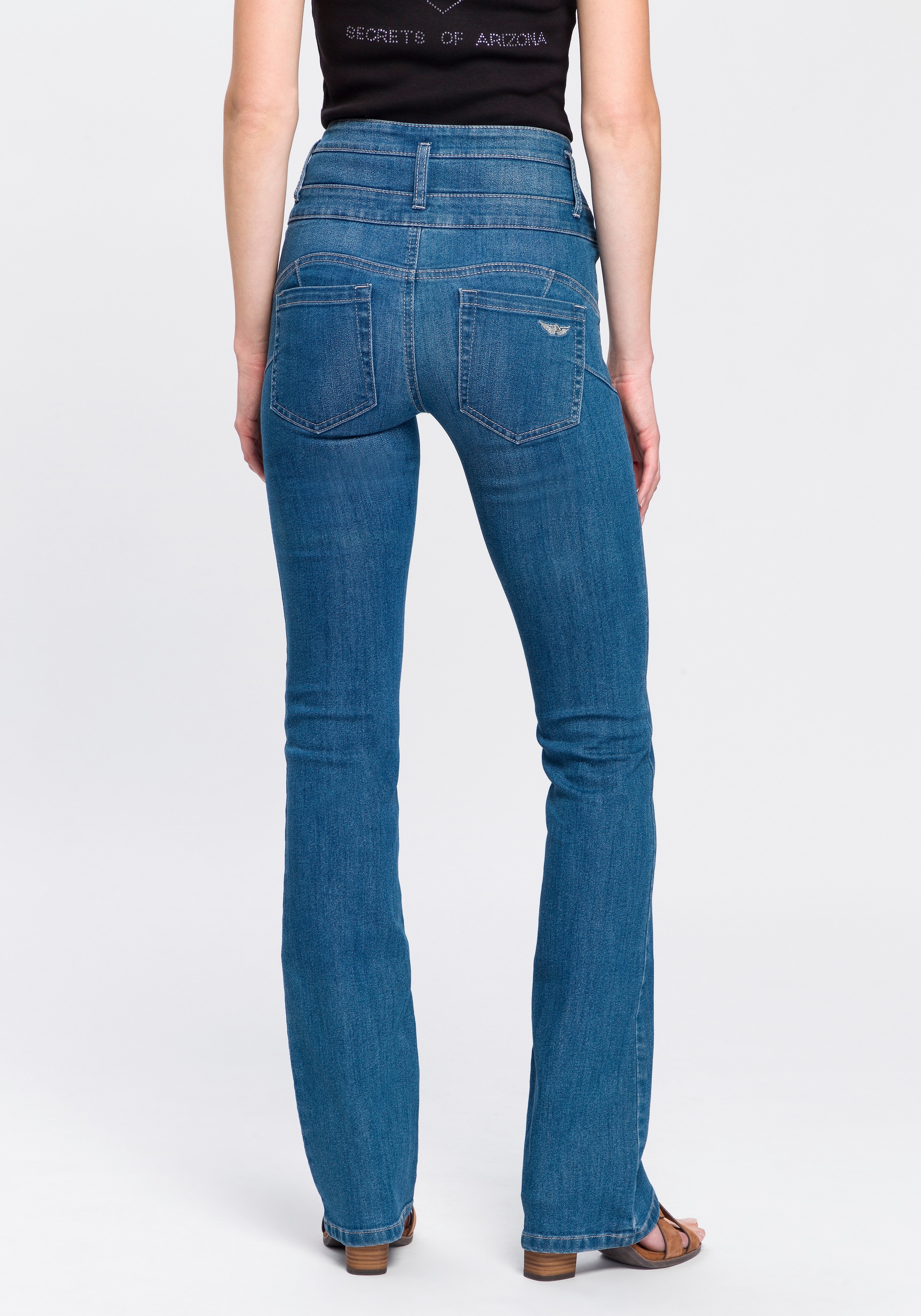 Arizona Bootcut-Jeans »mit extrabreitem Bund«, High Waist