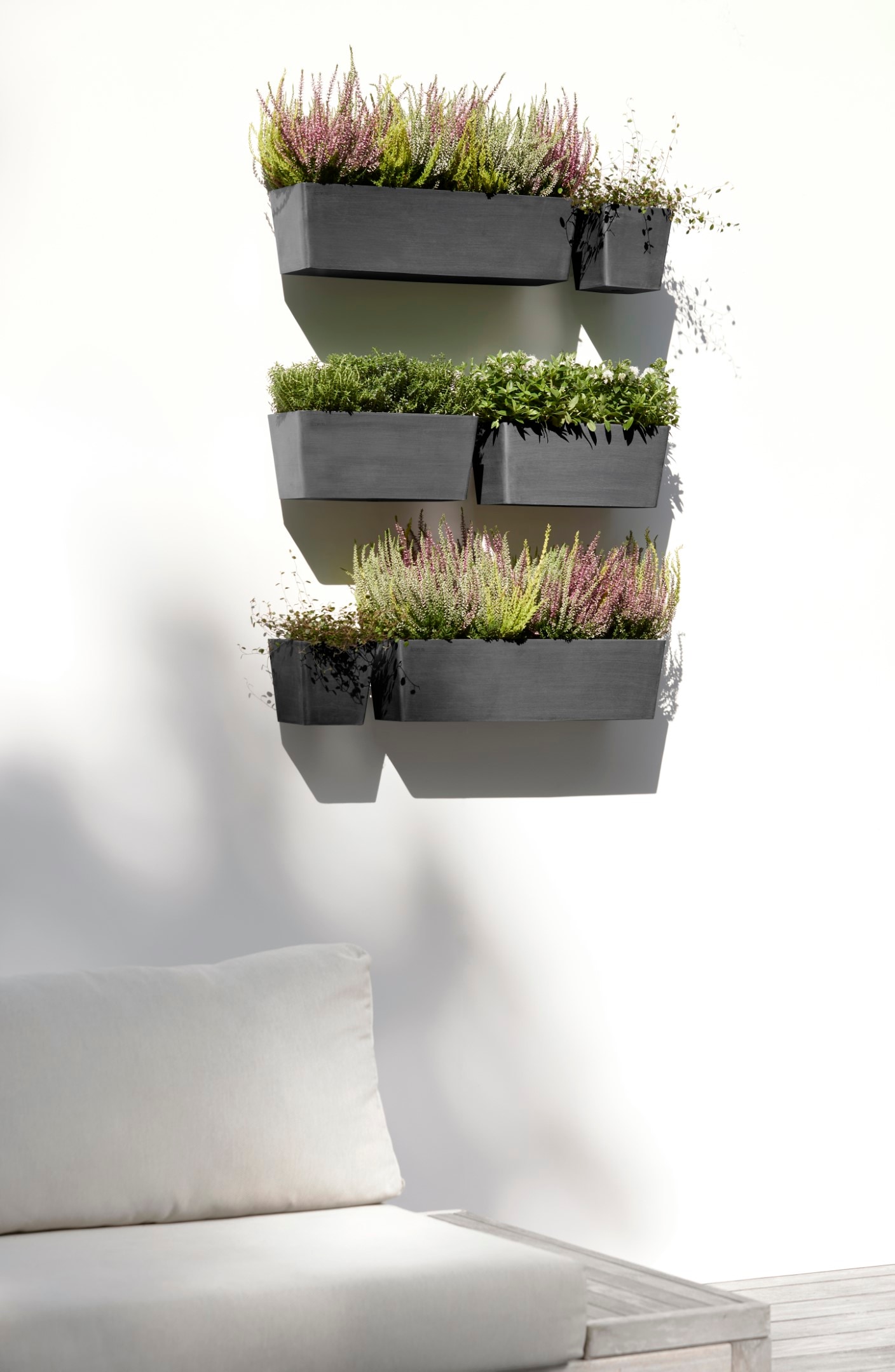 ECOPOTS Blumentopf »Manhattan Wall 35 Dunkelgrau« für innen und außen: frostsicher, bruchsicher und lichtbeständig