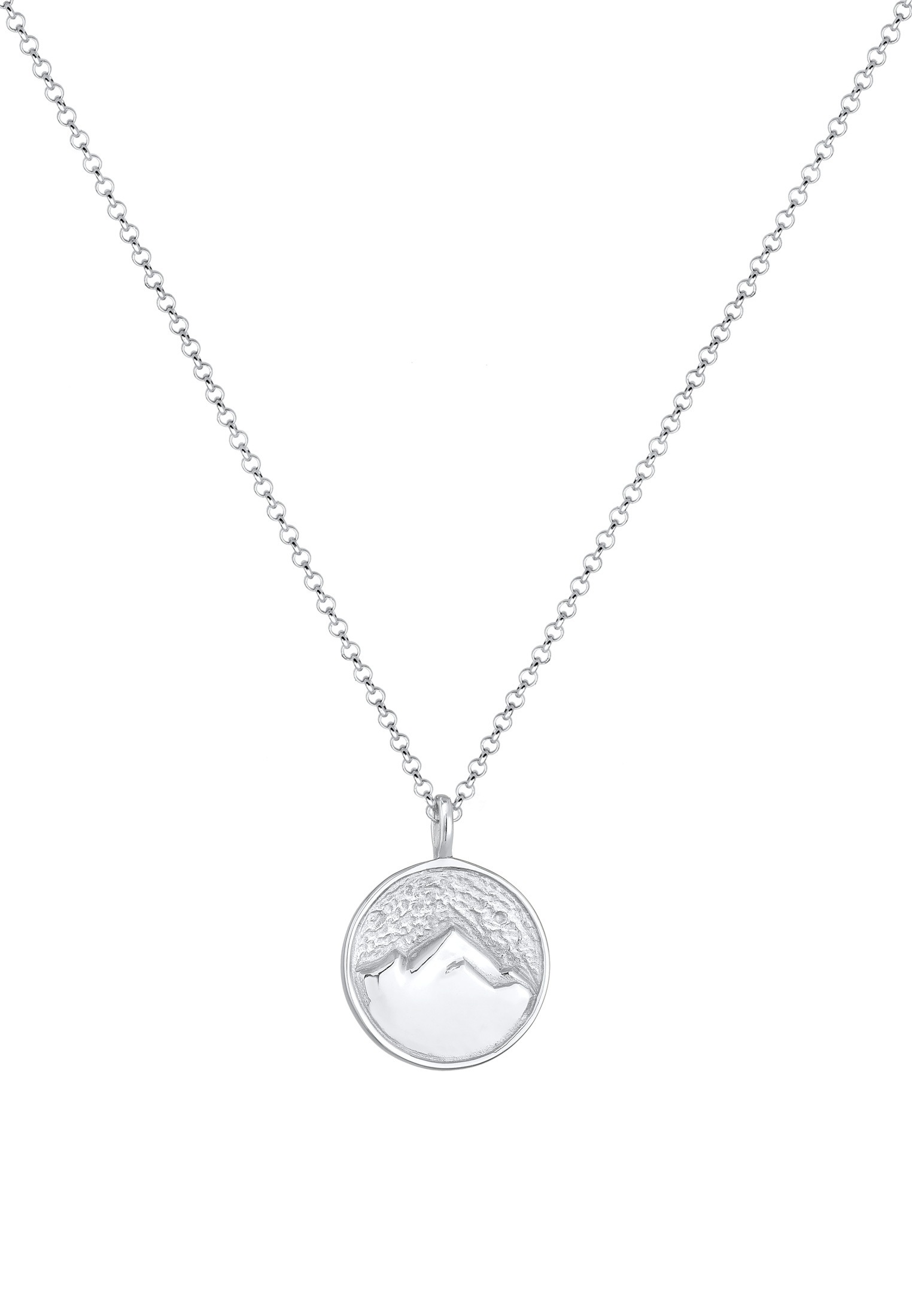 Elli Kette mit Anhänger »Elli Halskette Münze Berge Alpen Mountain 925 Silber«