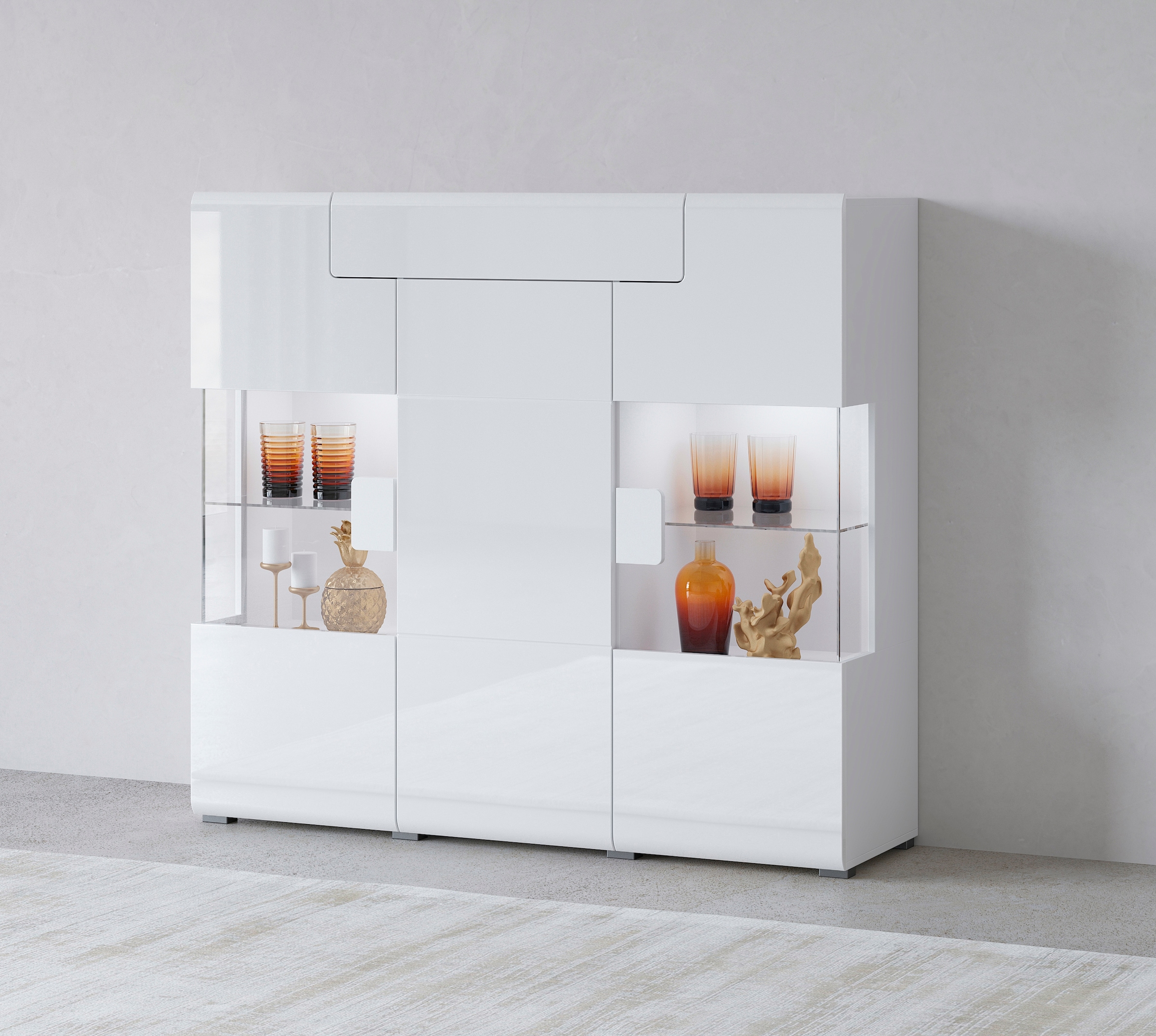 OTTO home Highboard "Toledo,Breite 147,5cm,trendige Hochkommode mit 3Türen günstig online kaufen
